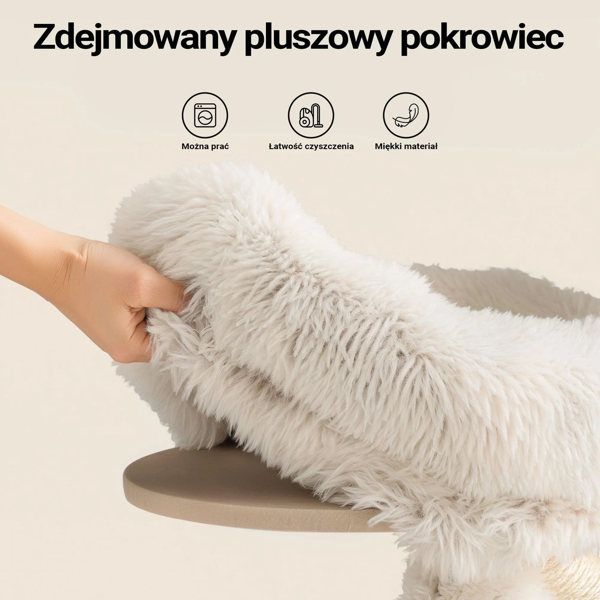 Fudajo Drapak dla kota w stylu drzewka 130 cm, designerskie drzewko dla kota z pluszowym legowiskiem i leżanką, stabilne sizalowe słupki do drapania