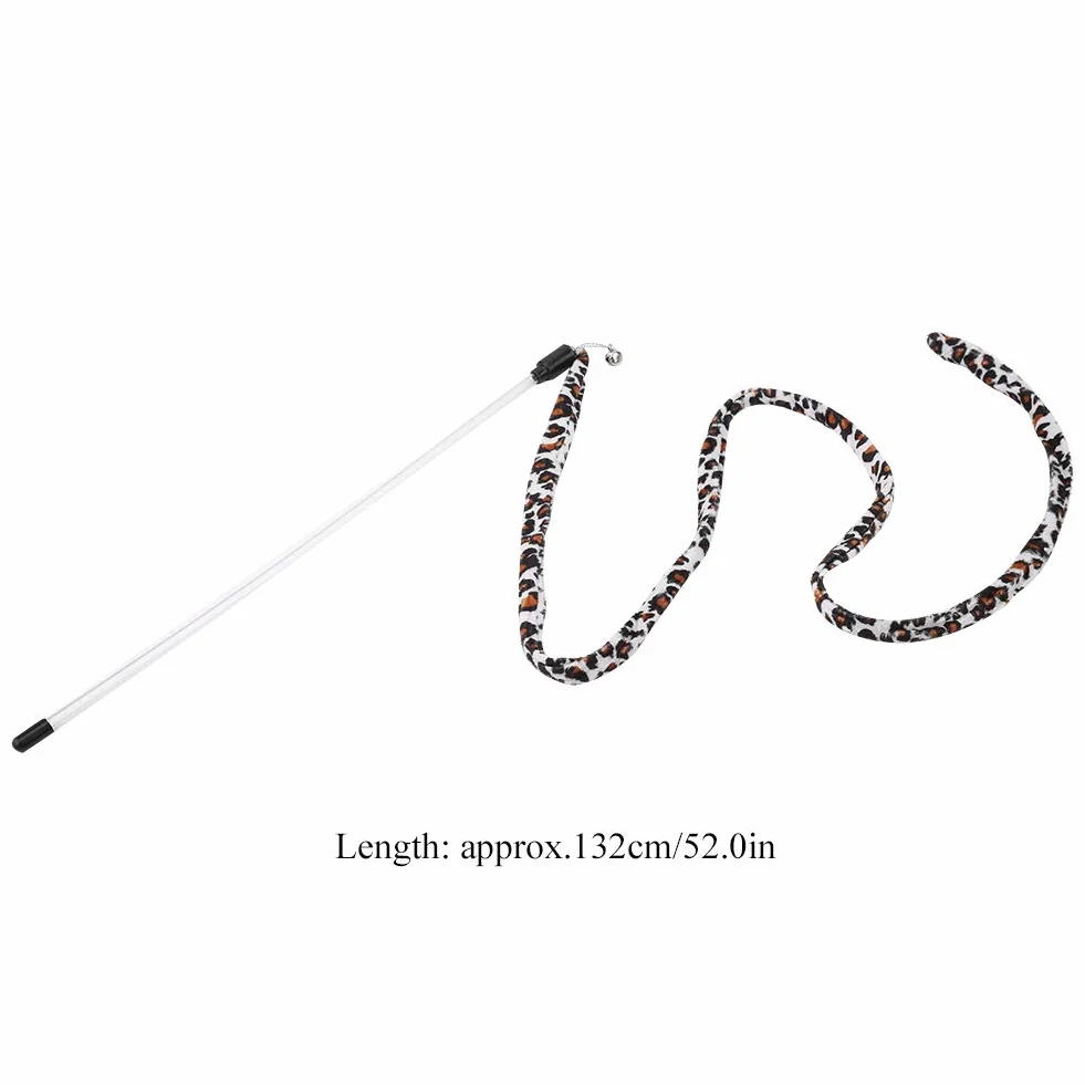 Cat Teaser Stick Chaser Zauberstab Leopard Print Tail mit Bell für Katzen