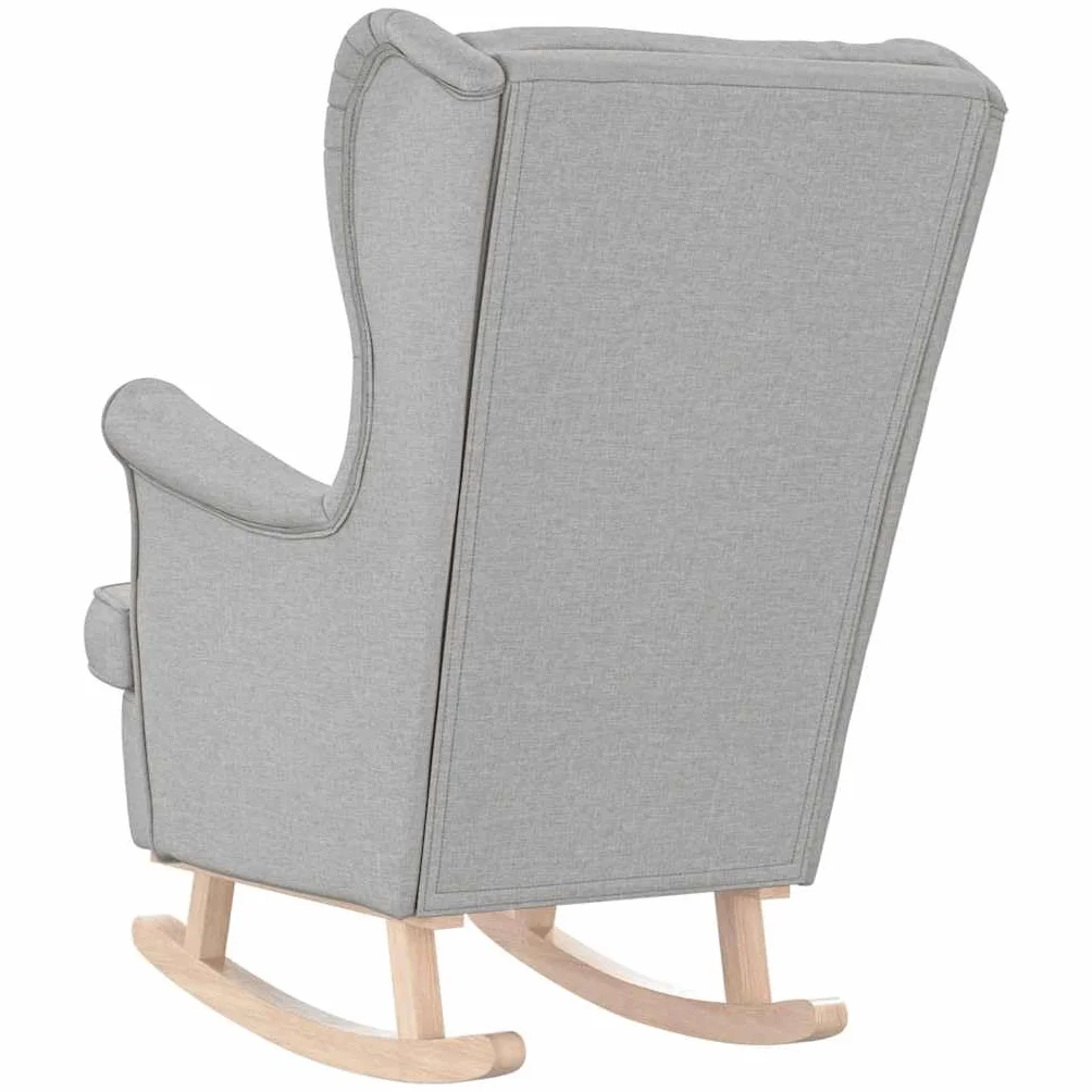 vidaXL Fotel bujany, szary, 74x90x102 cm, tapicerowany tkaniną, krzesło, fotel do salonu, fotel bujany, fotel wypoczynkowy, siedzisko wypoczynkowe