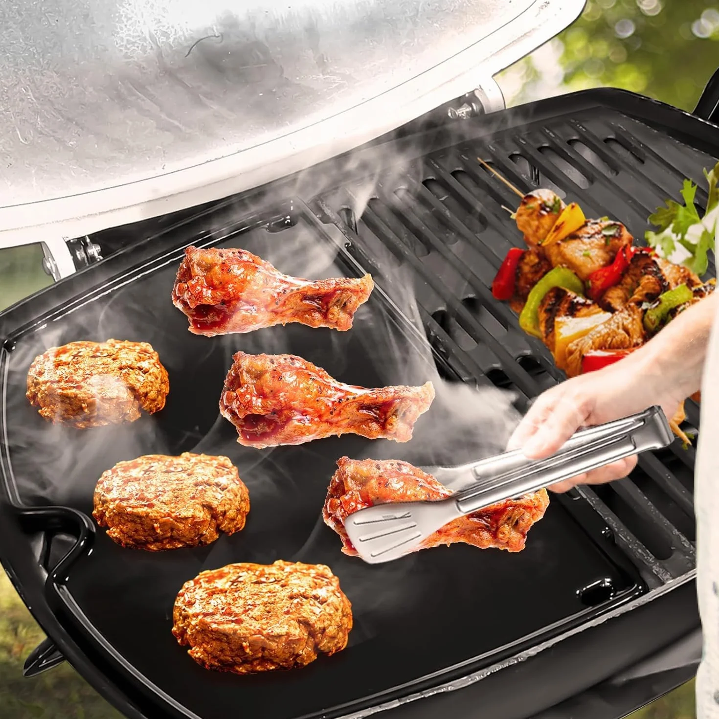 Denmay 7644 żeliwny ruszt do grillowania, 43,2 x 32 cm, części zamienne do Weber Q100, Q1000, Q120, Q1200, Q140, Q1400 grill gazowy, żeliwna płyta grillowa, patelnia grillowa do Weber Q100, seria