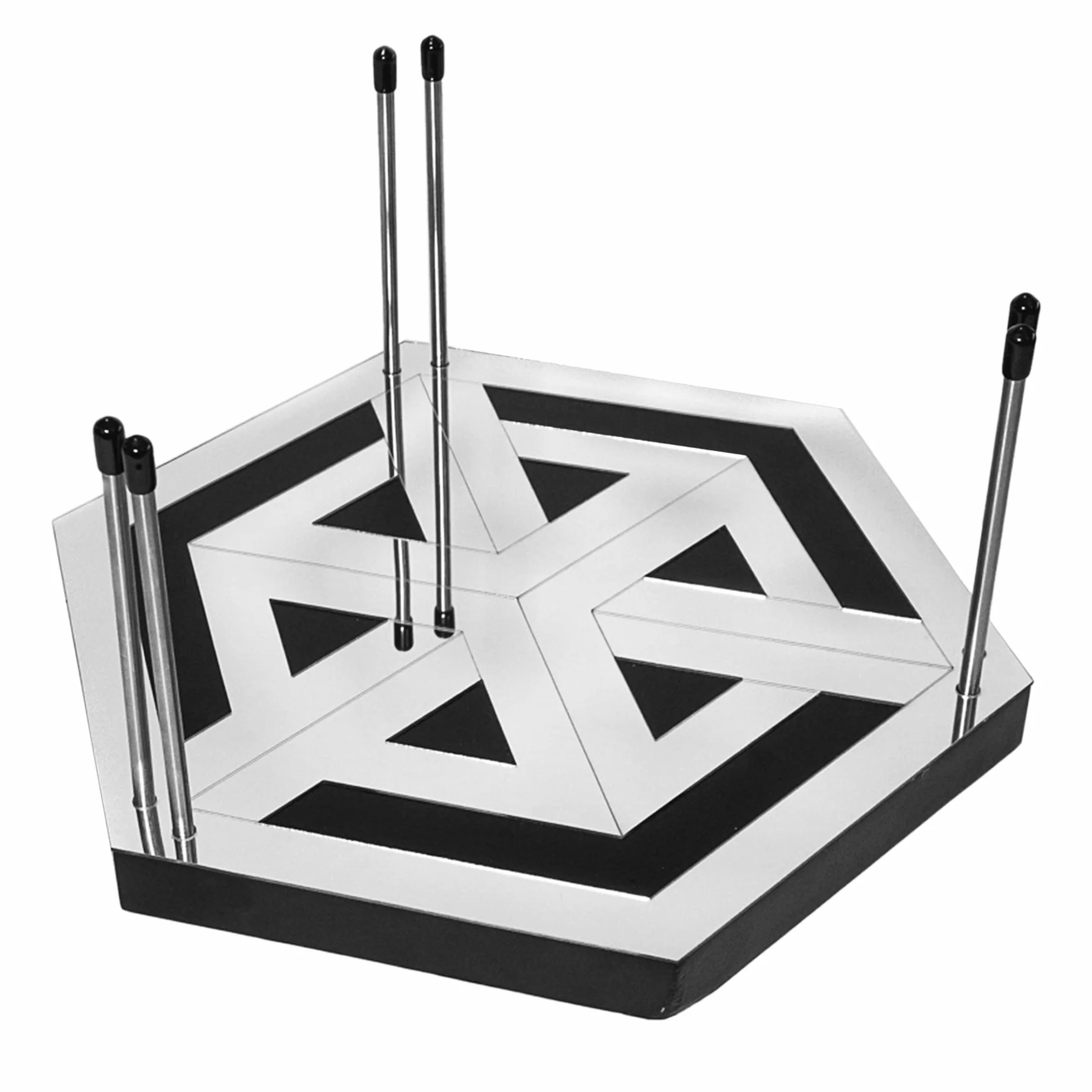 HyperStand do lampy LED HyperCube Infinity Cube – stojak ekspozycyjny 12,5 cala z solidną bambusową podstawą, metalowe pręty ze stali nierdzewnej i laserowo wygrawerowane akrylowe hiperlustro – pasuje