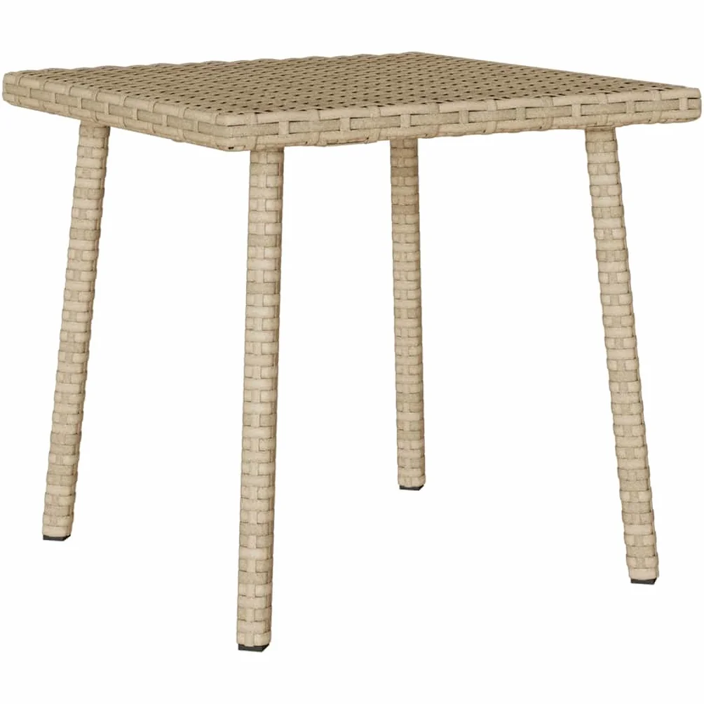 vidaXL Stolik kawowy ogrodowy prostokątny beżowy 40x40x37cm polirattan, stolik kawowy na zewnątrz, stolik kawowy na patio, beżowy stolik kawowy do ogrodu