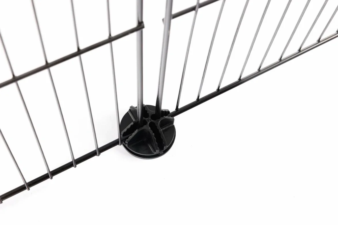 HAPPET Kojec modułowy dla zwierząt 12 paneli 35×35 cm – elastyczny wybieg dla królików, gryzoni, kociąt i szczeniąt, metalowe panele, szybki montaż, konfiguracja dowolnego kształtu