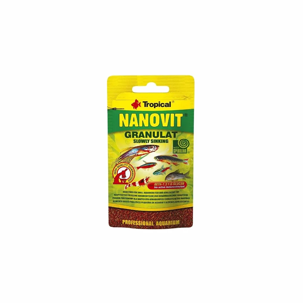Tropical NANOVIT GRANULAT 10g Pokarm dla narybku i małych ryb akwariowych