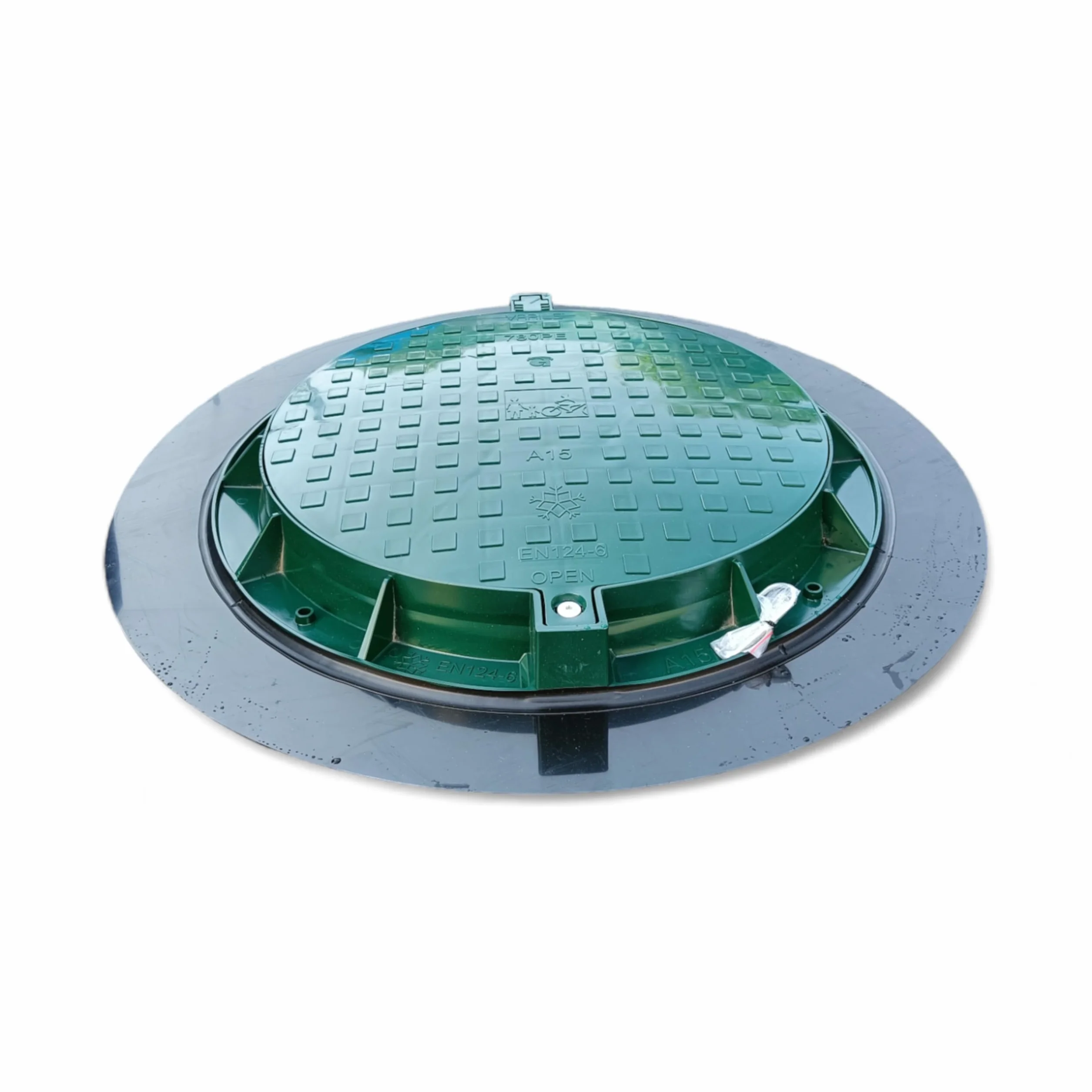 Varile 1200 mm XXXL pokrywa włazu z tworzywa sztucznego, uniwersalna pokrywa gully, pokrywka cysterna (zielona)