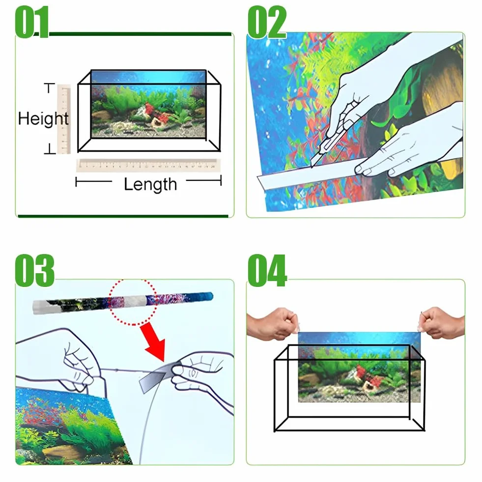 3D dekoracja do akwarium plakat podwodny koral naklejka PVC 91x41 cm