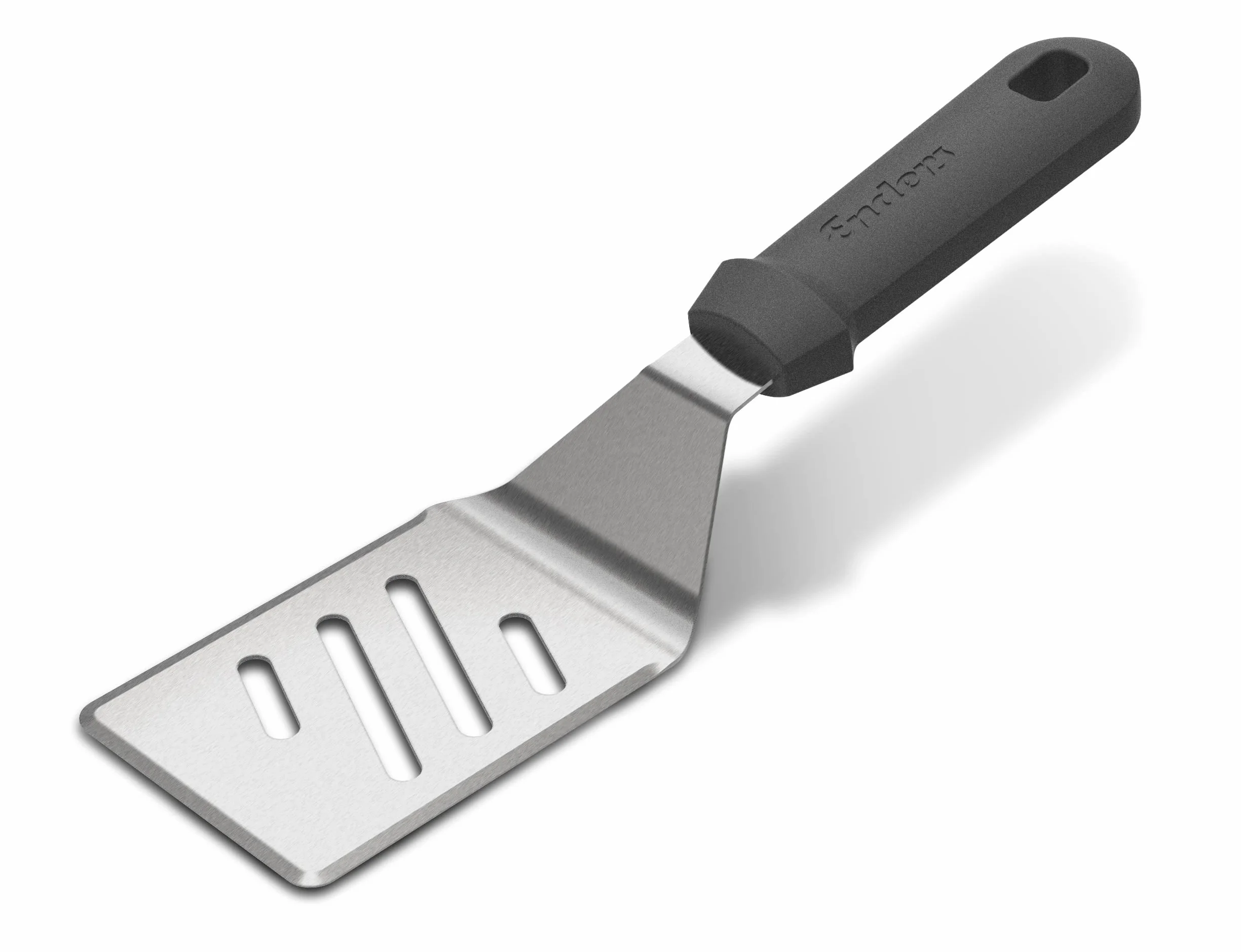 Enders® Łopatka do grilla z krótkim uchwytem, ze stali nierdzewnej, ergonomiczny uchwyt, do łatwego i delikatnego obracania grillowanych potraw, akcesoria do grilla #8784, kolor czarny/stal szlachetna