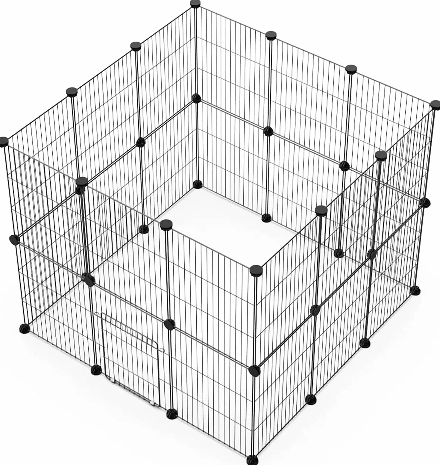 LANGXUN Czarny metalowy wybieg wewnętrzny dla małych zwierząt 43x32cm 24 szt.