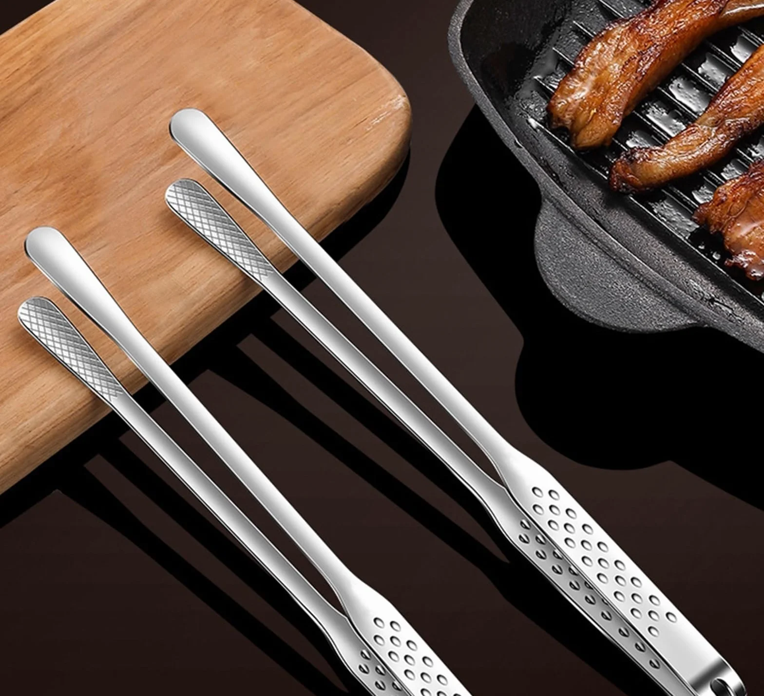 Szczypce do Chleba, Koreańskie Szczypce Do Grilla Gorących Garnków Ze Stali Nierdzewnej, Odpowiednie Gotowania, Przenośne Przybory Kuchenne Pieczenia, Grillowania(23cm)