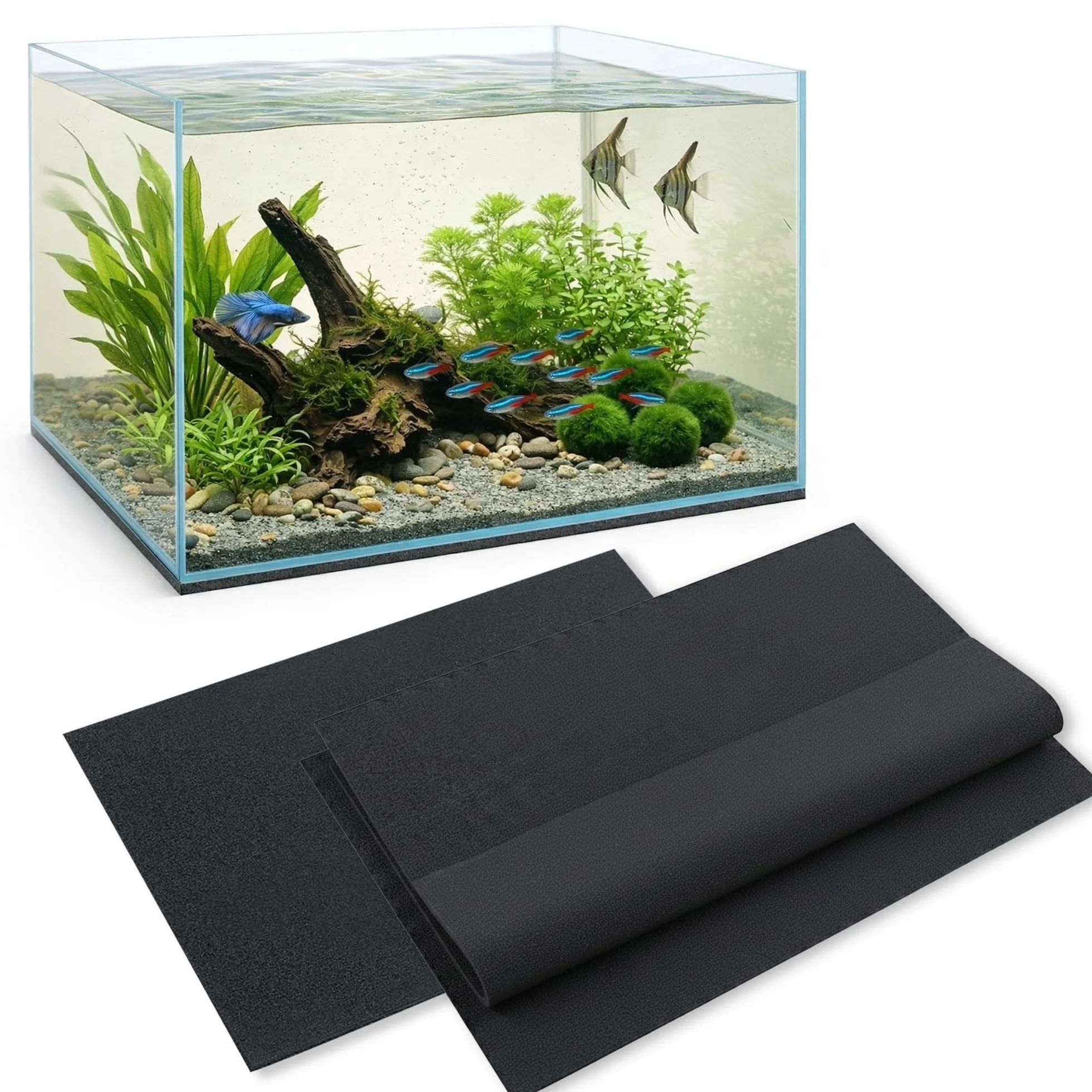 Happet mata pod akwarium czarna 40x25 cm 6 mm ochronna pianka