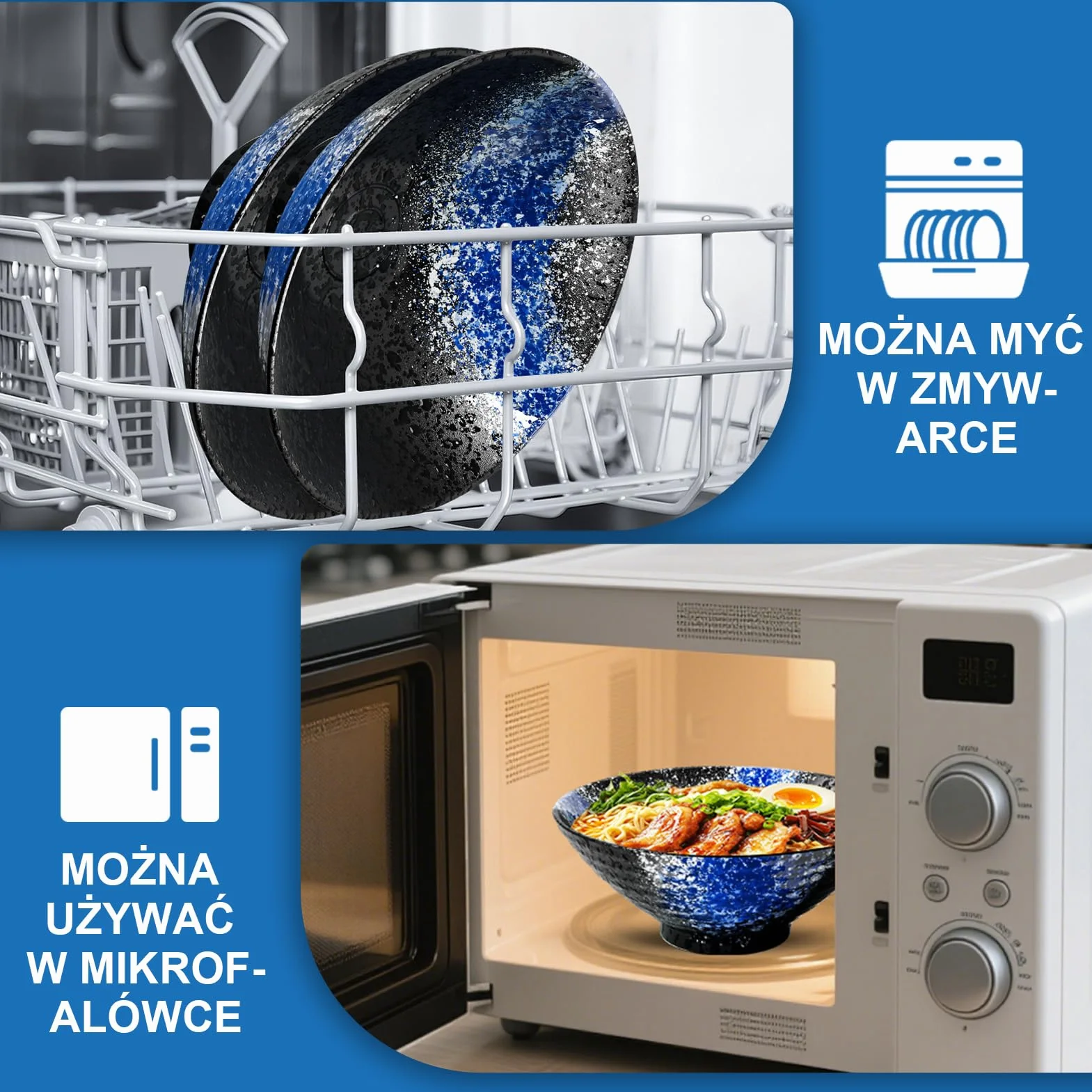 Zestaw 2 Ceramicznych Misek Do Ramenu, Porcelanowe Japońskie Sałatki Makarony Zboża Owoce Makaron Zupa Duże Miski 1000Ml Przepisami Pałeczki Widelce I Łyżki Na Imprezę Mężczyźni Kobiety Prezent