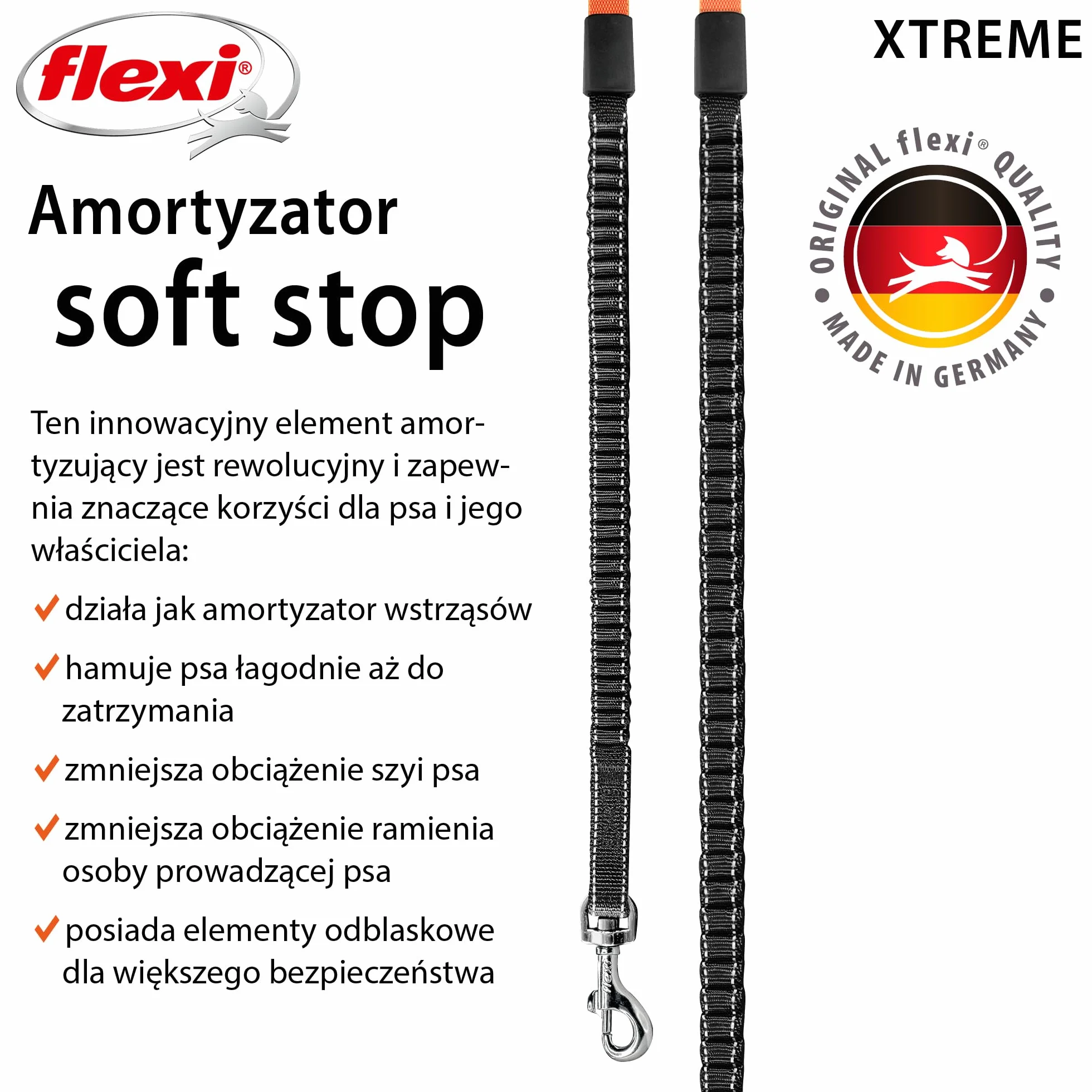 Flexi Xtreme 5 m Czarny, Pomarańczowy Pies