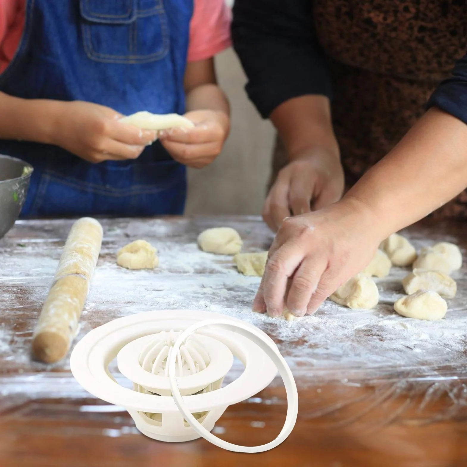 Baozi maszynka do robienia pierogów, krajalnica do skórki makaronu, ręczna prasa do ciasta, narzędzie kuchenne klasy spożywczej, zestaw foremek o wielu kształtach, solidna, łatwa do czyszczenia