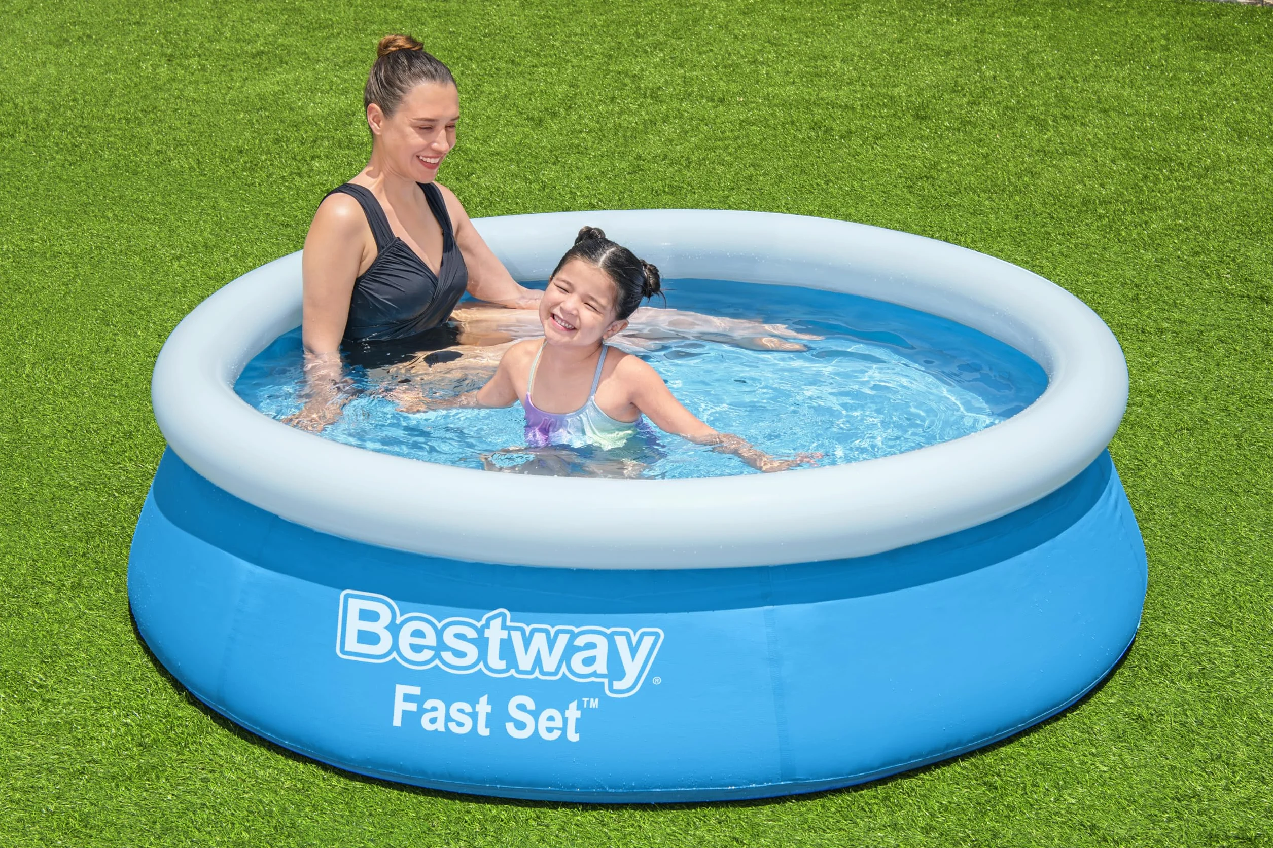 Bestway Szybki zestaw naziemny basen bez pompy, Ø 183 x 51 cm, niebieski, okrągły, 940 l, materiał TriTech, do samodzielnego montażu, zawór bezpieczeństwa, w zestawie łatka naprawcza