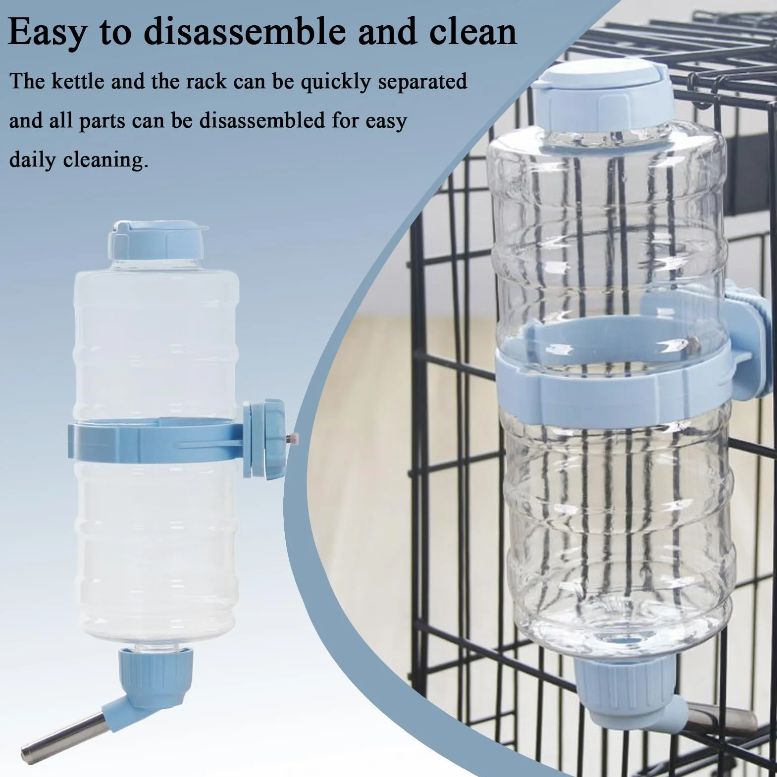 Hamster Water Bottle No-Drip Pet Dispenser 11.81x4.57x4.57 Inches Automatic Feeder Leak-Proof Cage Mount Transparent