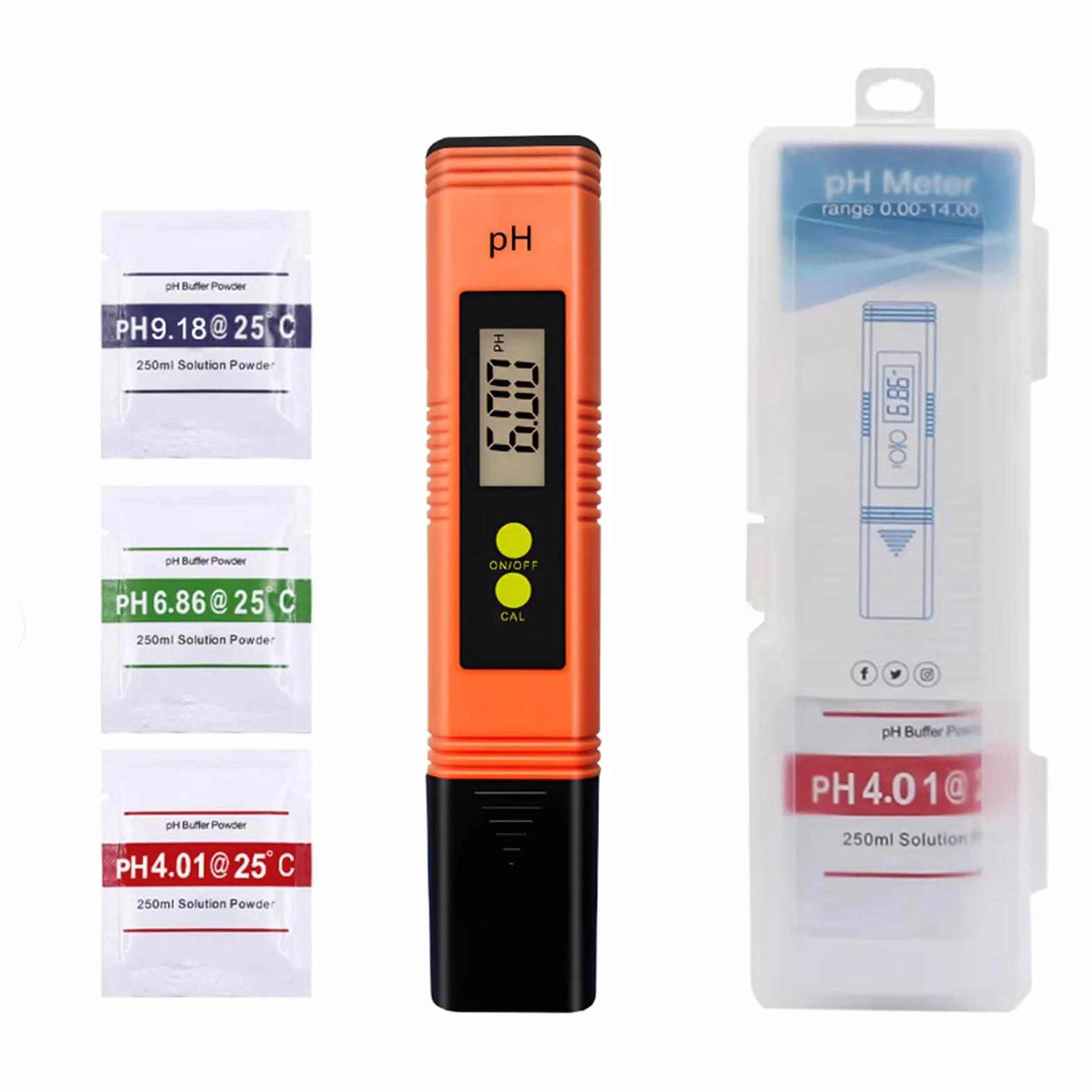 Cyfrowy miernik PH, miernik pH o wysokiej dokładności (± 0,01) z przenośnym wyświetlaczem LCD, tester pH jakości wody, automatyczna kalibracja do akwarium, basenu, RC, zakres pomiarowy 0-14 pH