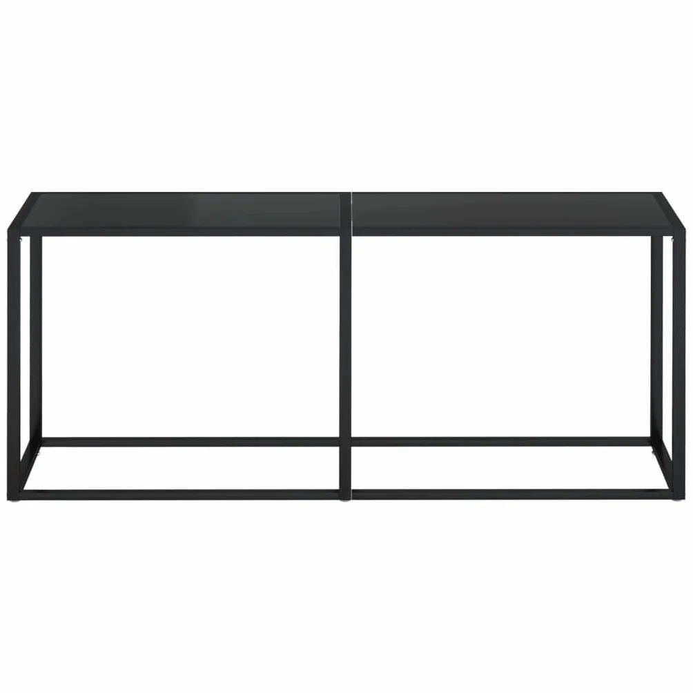vidaXL Konsola, czarna, 180x35x75,5 cm, szkło hartowane