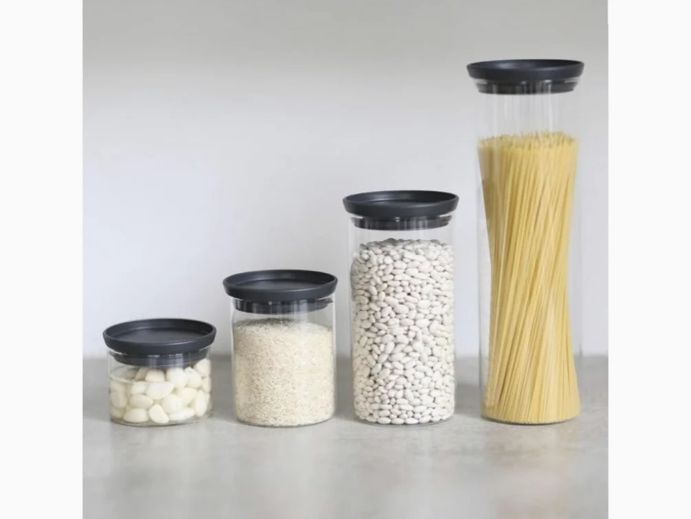 Brabantia Szklany pojemnik 0,3 l, pokrywka Dark Grey