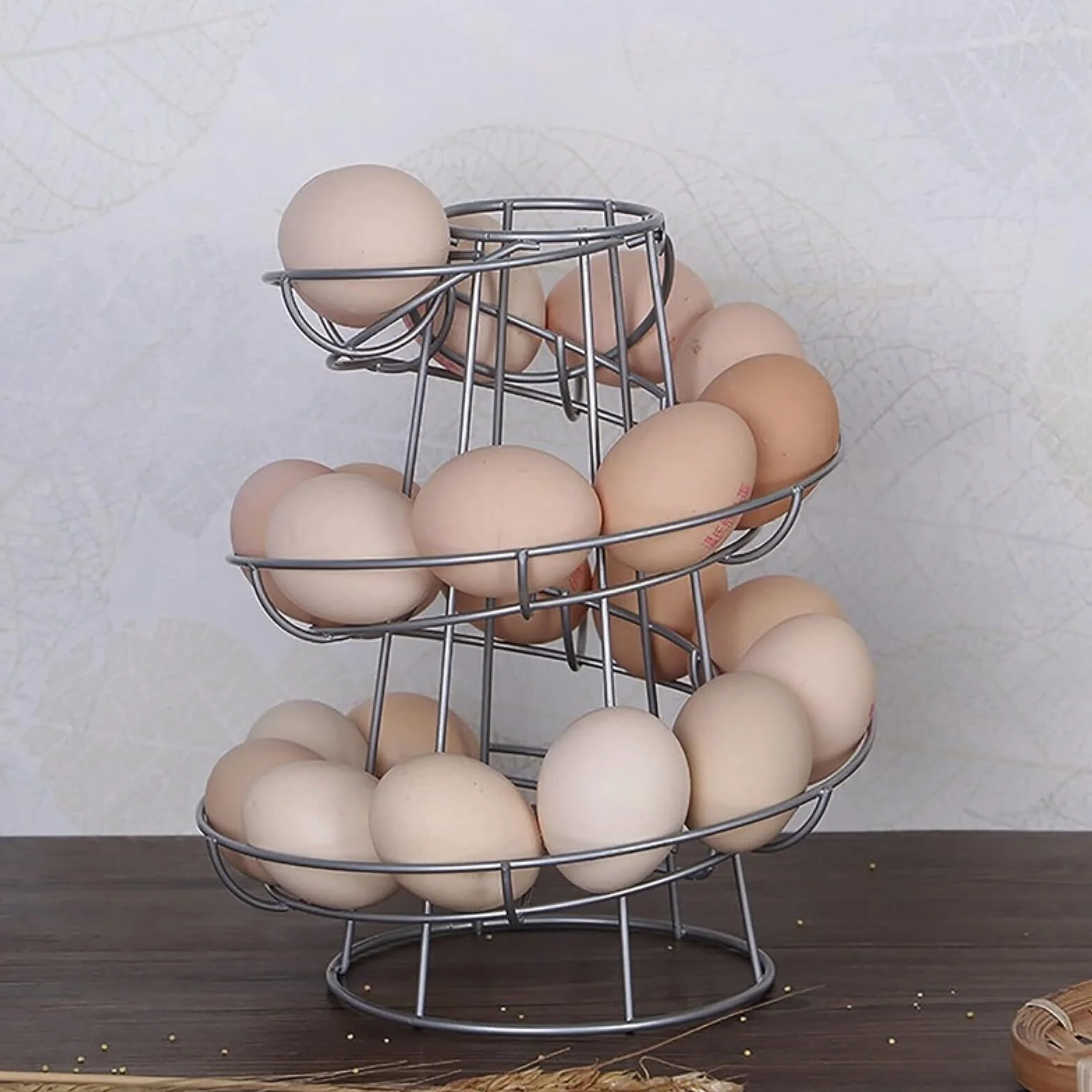 koszyczki na jajka z drutu, Kuchenny kosz na jajka Żelazny uchwyt na półkę Srebrny 20x20x24in