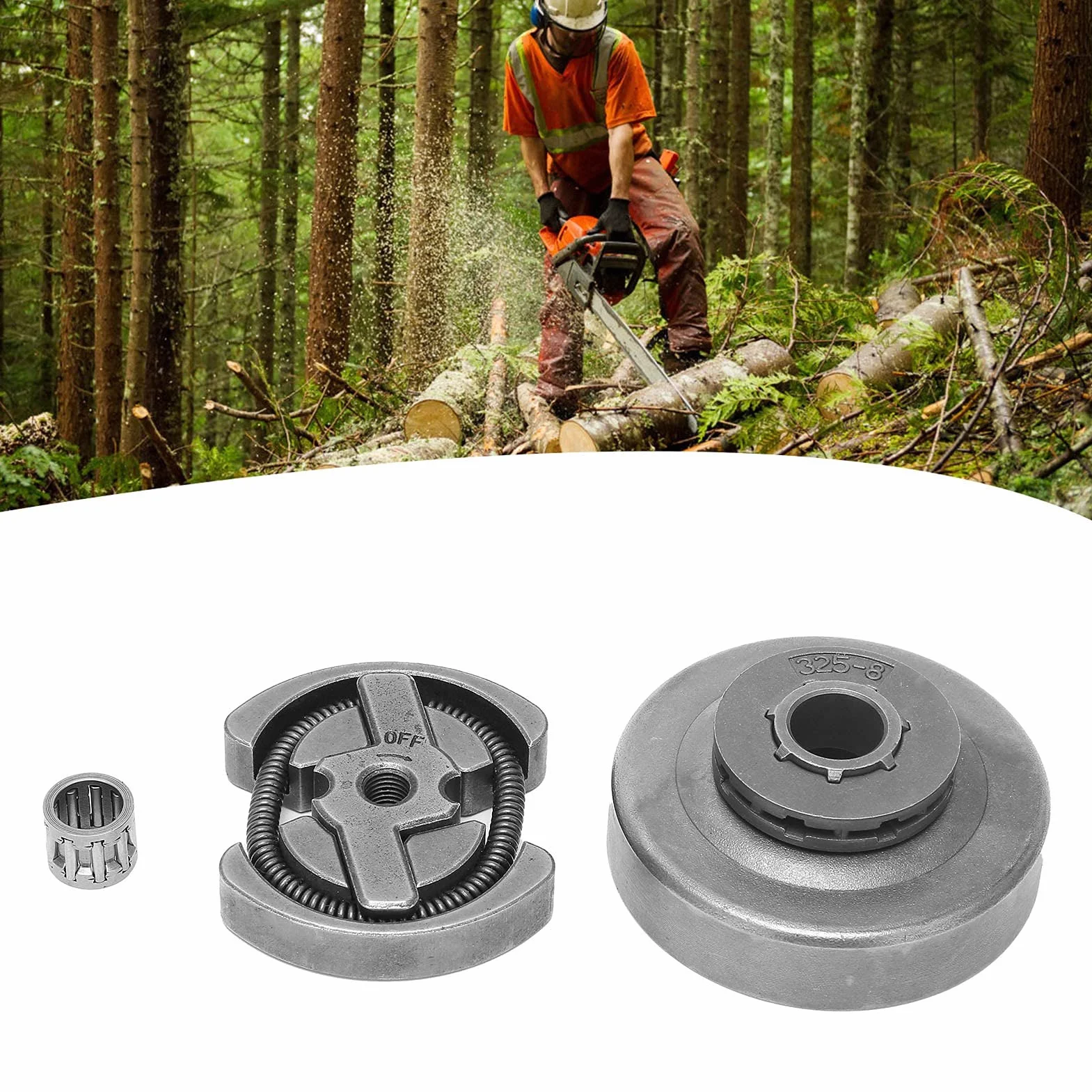 3/8 "zestaw Koła Zębatego Obręczy Bębna Sprzęgła Zestaw łożysk Akcesoria Pasuje do Piły łańcuchowej do Mcculloch Cs340 Cs380 Nadaje Się do Narzędzi Ogrodowych