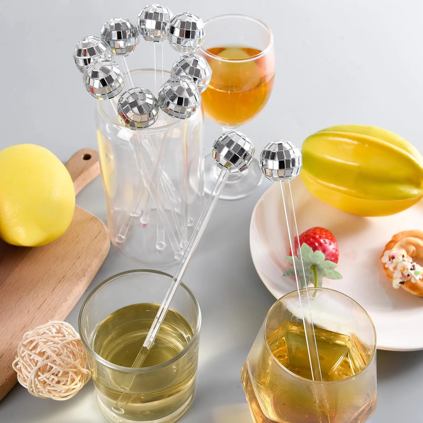 Luxiremi mieszadła do koktajli 12 szt. akcesoria do drinków lustro okrągłe