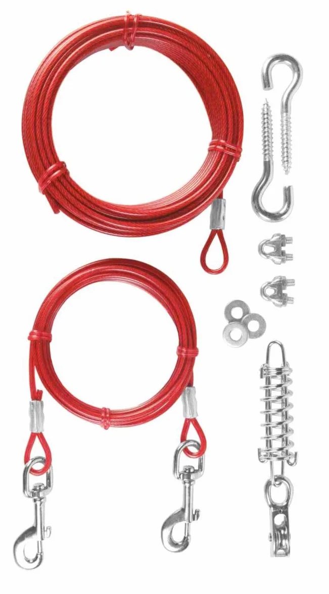 Kabel Trixie 15 m czerwony z wiązaniem na kółkach