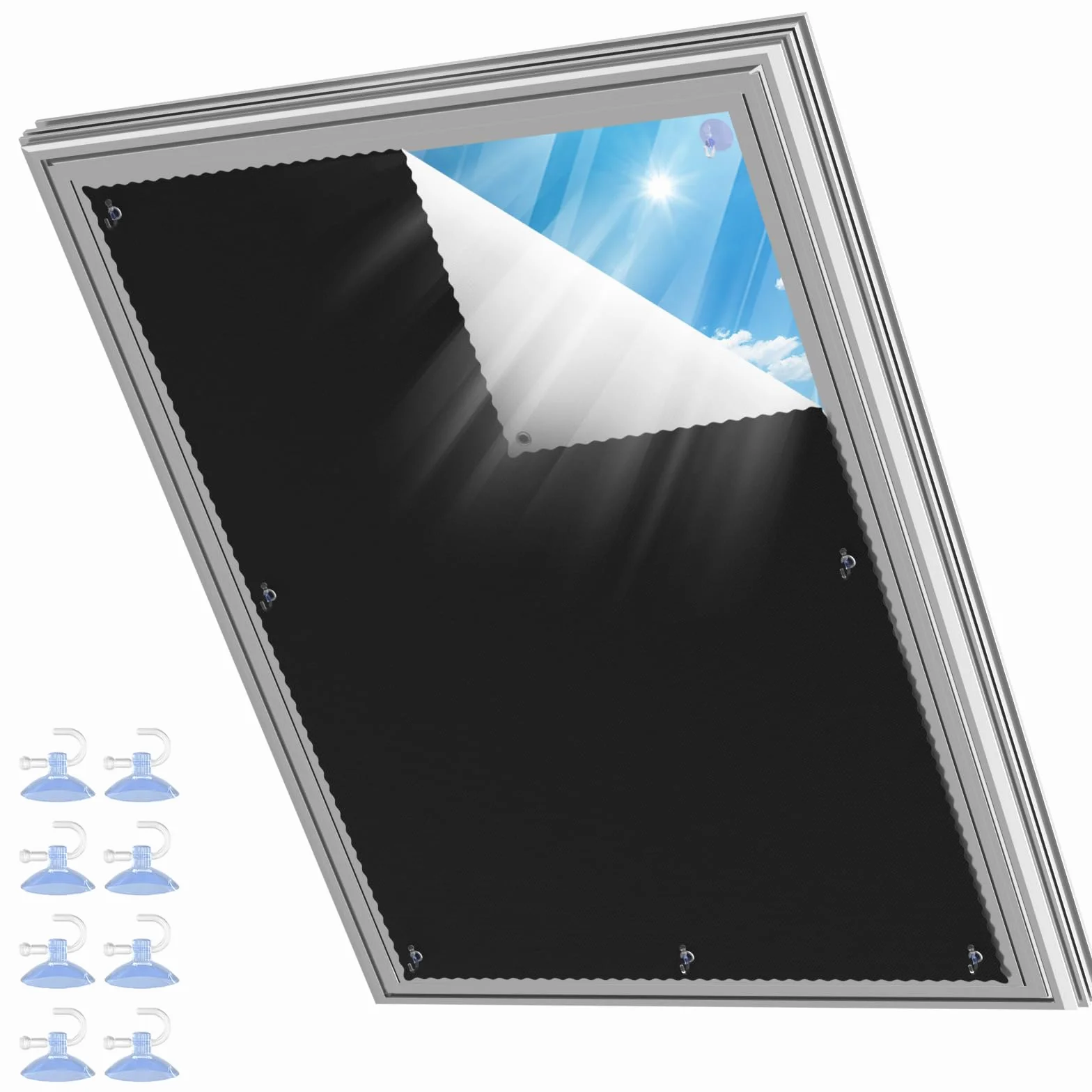 Roleta zaciemniająca na okno dachowe, zaciemniająca, bez wiercenia, do biura/gabinetu, (VELUX kompatybilna, MK06 – 60 x 98 cm)