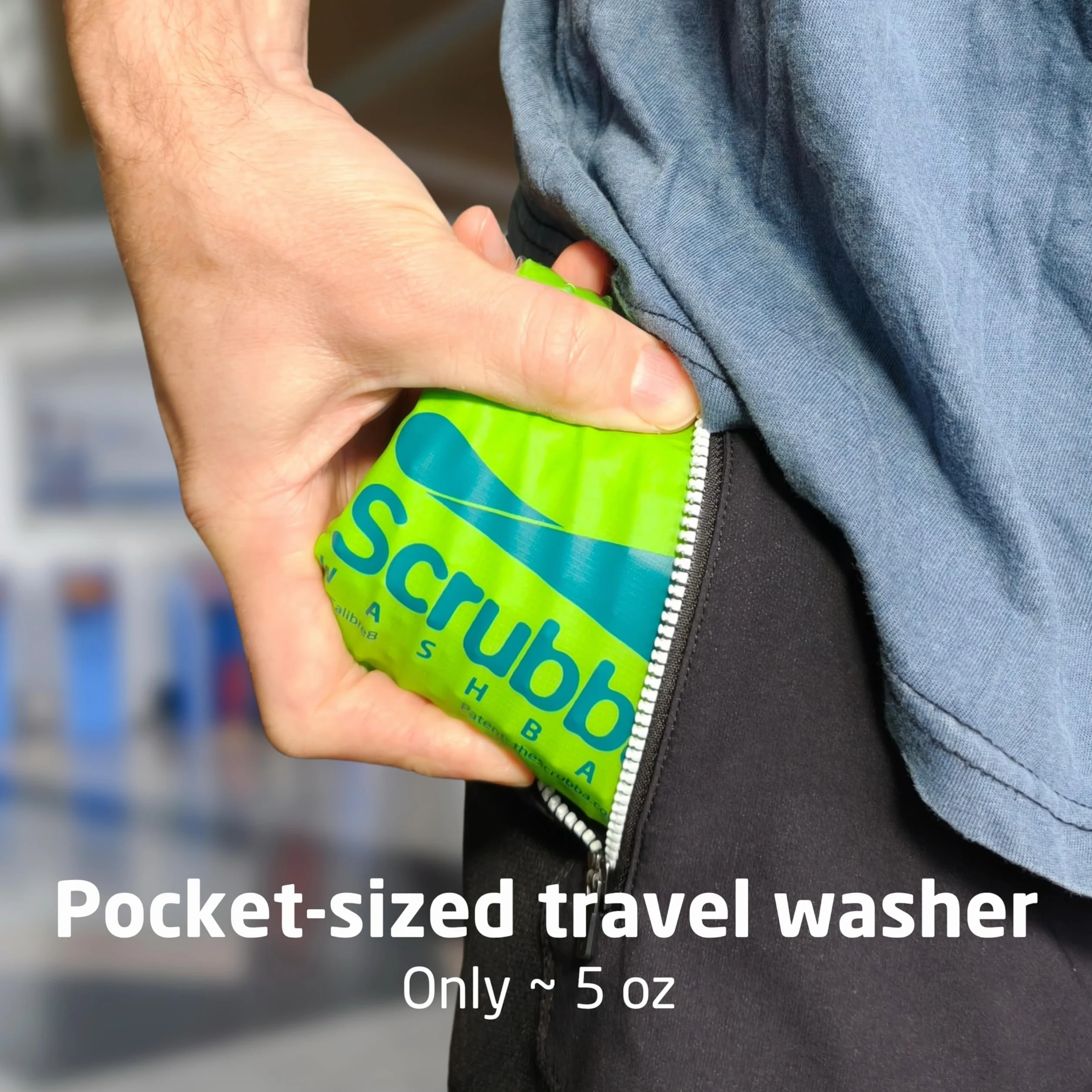 Scrubba Toplader Wash Bag 2.0 – pralka kempingowa – torba na pranie i worek do prania, zielona