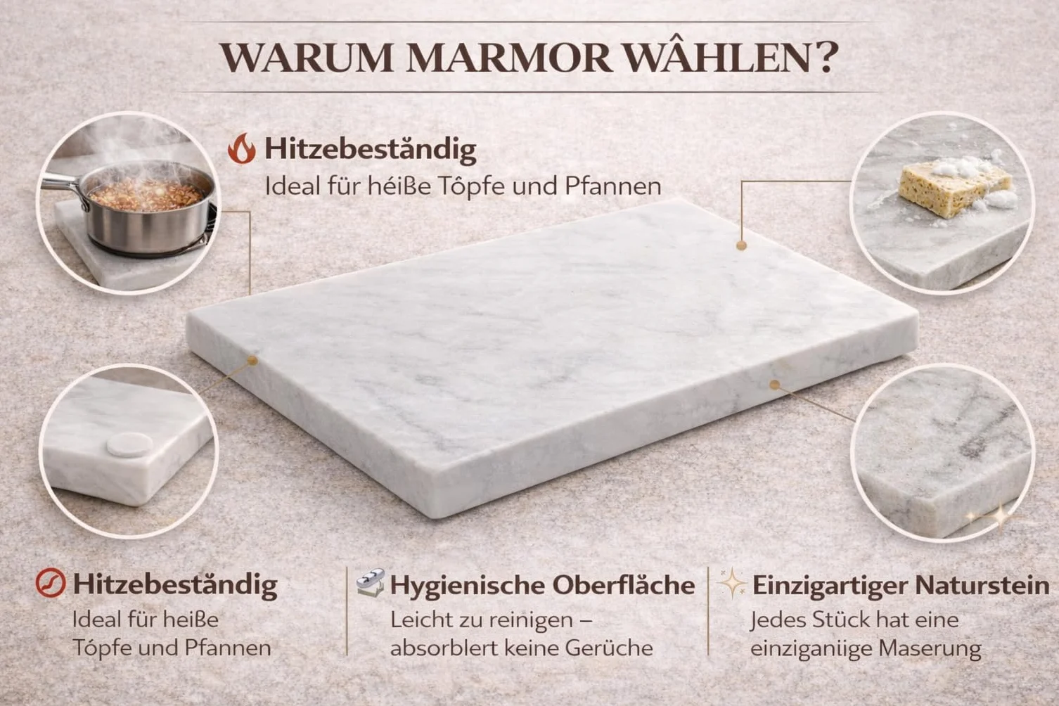 Little Marble Table – deska do krojenia z białego marmuru, 30,5 x 20,3 cm, elegancka taca do kuchni, sushi, sera, aperitifów, włoski design, wyprodukowano we Włoszech