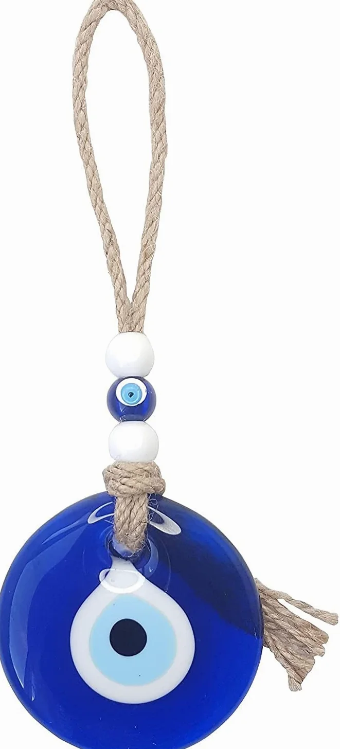 Tureckie niebieskie oko Evil Eye amulet makata na ścianę 5 cm Evil Eye ornament amulet dekoracja mieszkania ochrona błogosławieństwo charm prezent szklane koraliki zawieszka do domu tani talizman (5 cm)