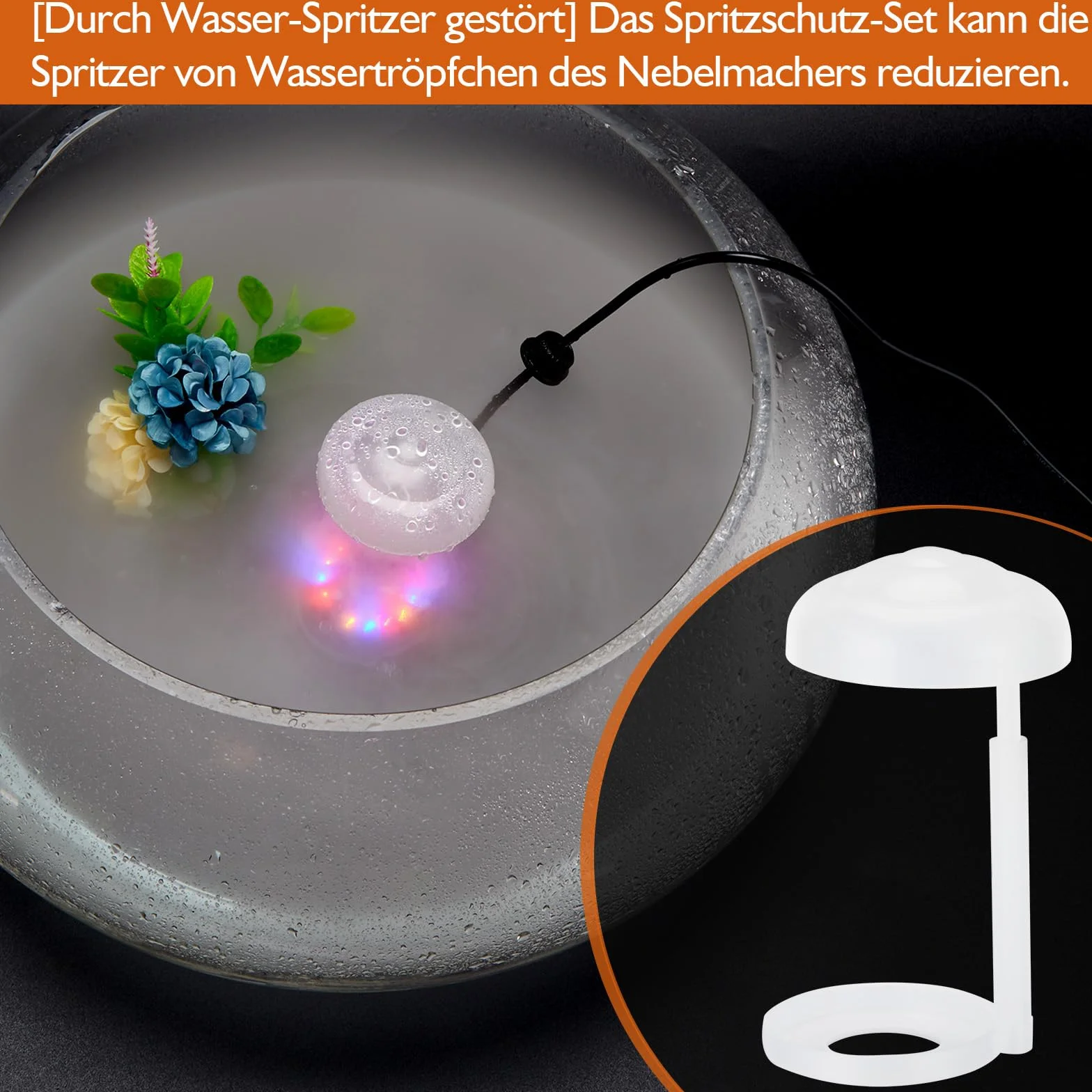 FITNATE Ultrasonic Fog Maker, Nebler ultradźwiękowy nebulizator, 12 diod LED, urządzenie do mgły na Halloween, dynia i doniczka czarownica, fontanna/staw/mgła, nawilżacz powietrza ≥ 400 ml/h
