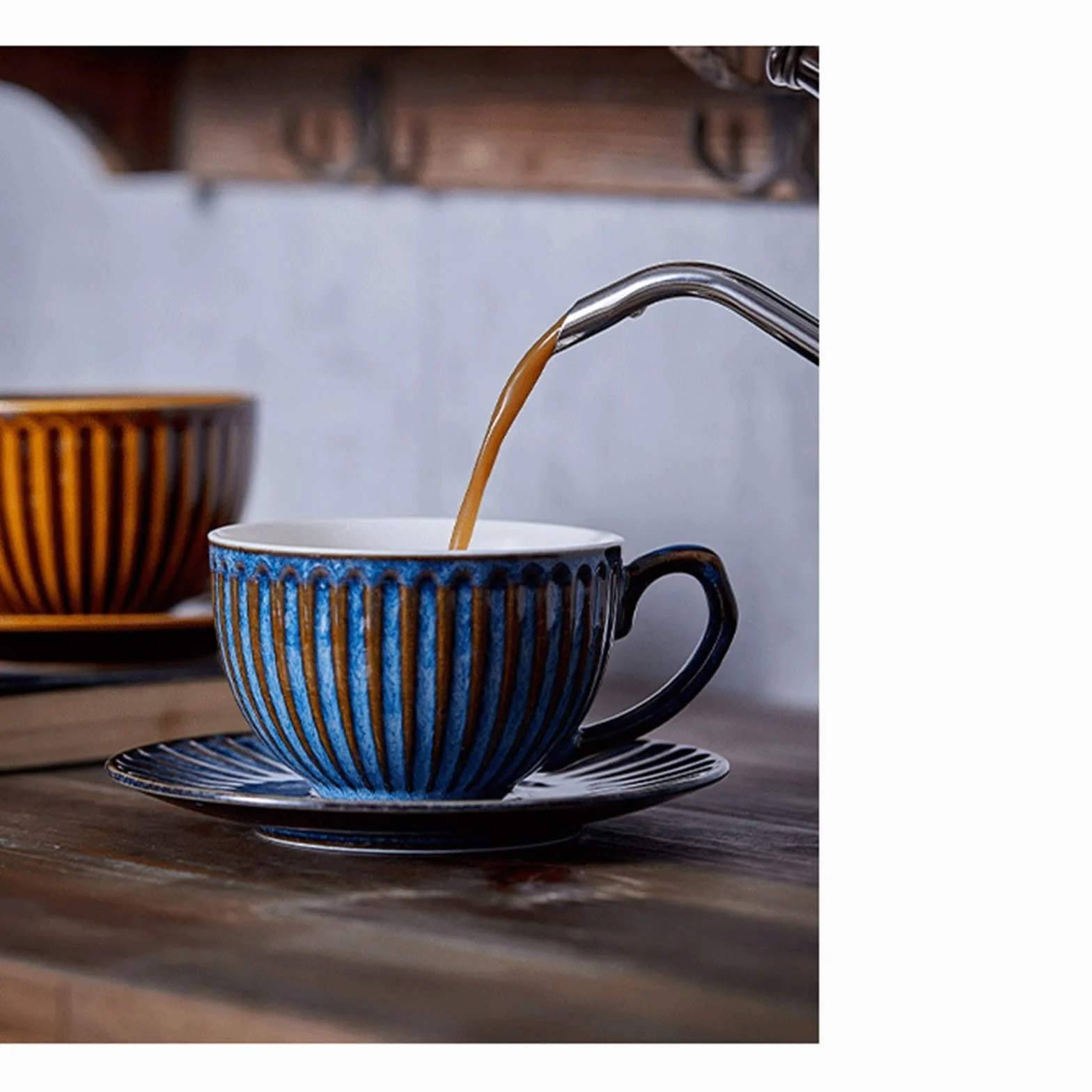 Kubki do kawy vintage kubek do kawy domowy ceramiczny zestaw kwiatów latte pranie ręczne popołudniowa herbata