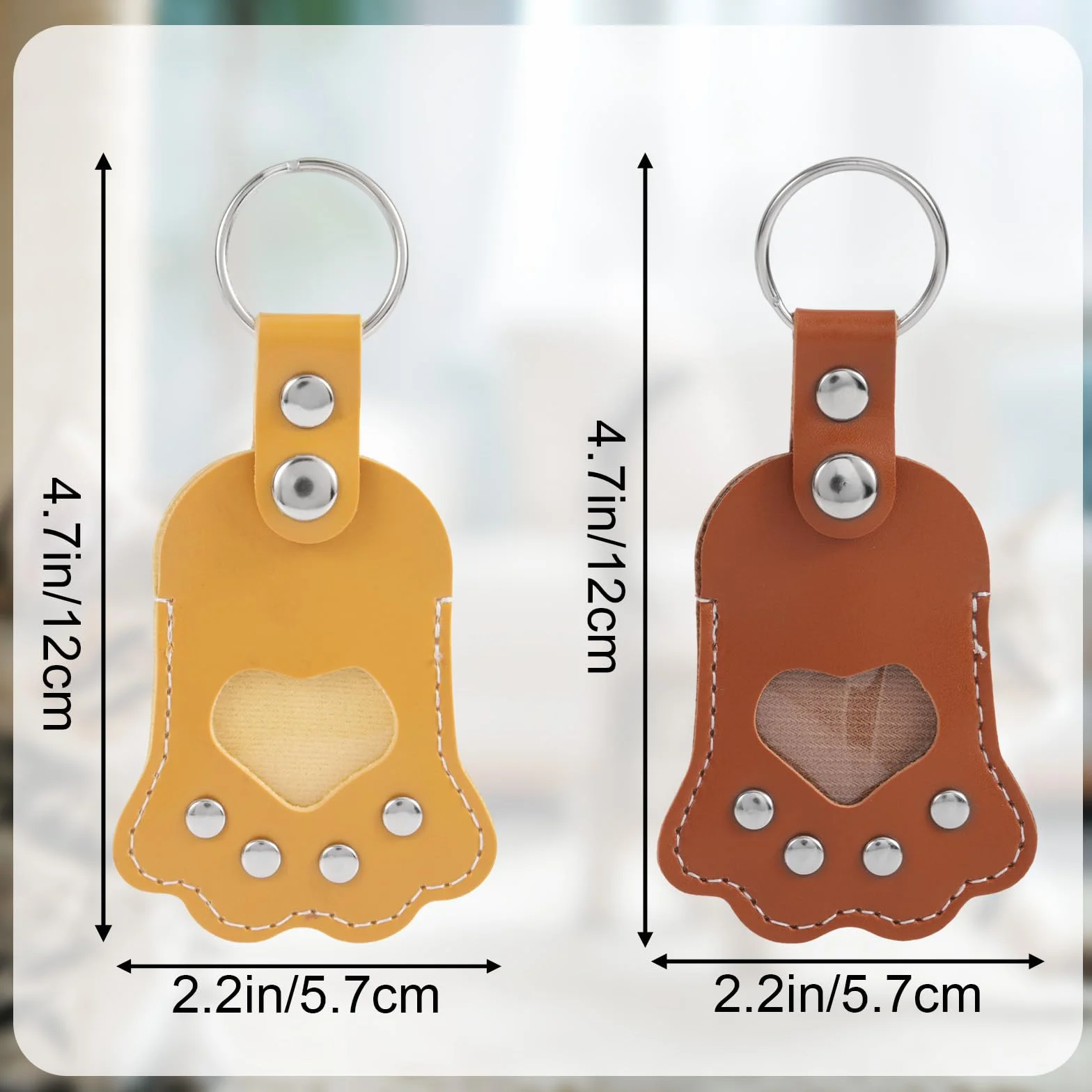 Breloczek Zbieracz Sierści Psa Design Łapki Skóra Pamiątkowy Breloczek Zwierzaka (Brązowy, Żółty)