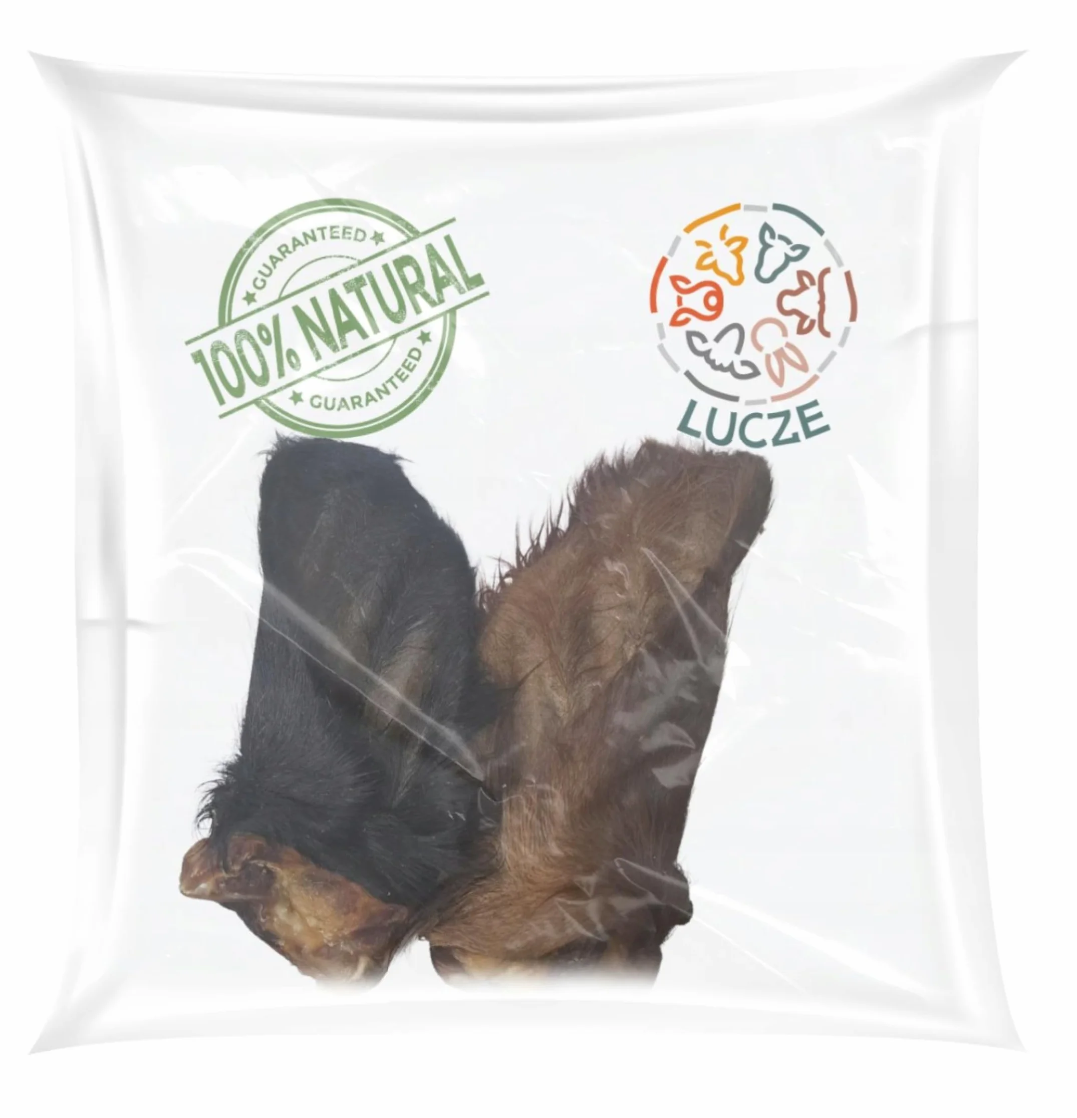 Uszy wołowe z futrem XXL, 10 sztuk, Gryzak dla psów dużych i średnich, 15–22 cm,100% naturalny Przysmak do Żucia, Polska Produkcja