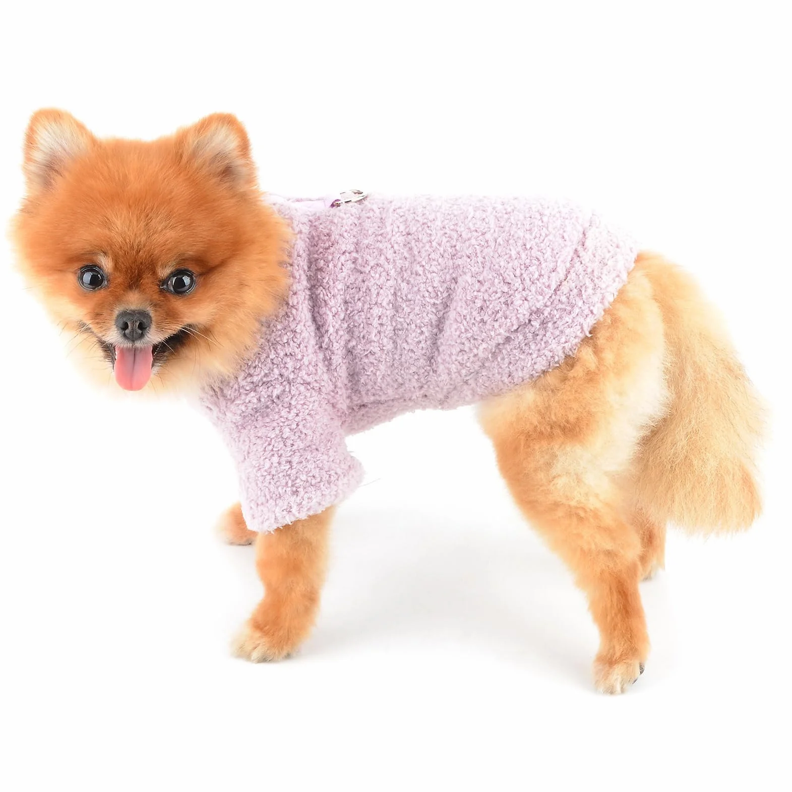 SMALLLEE_LUCKY_STORE Sweter polarowy dla małych psów, solidna bluza dla zwierząt domowych z naszywką z literą i D-ringiem, stroje dla szczeniaków Yorkie chihuahua ciepłe ubrania zimowa jesienna