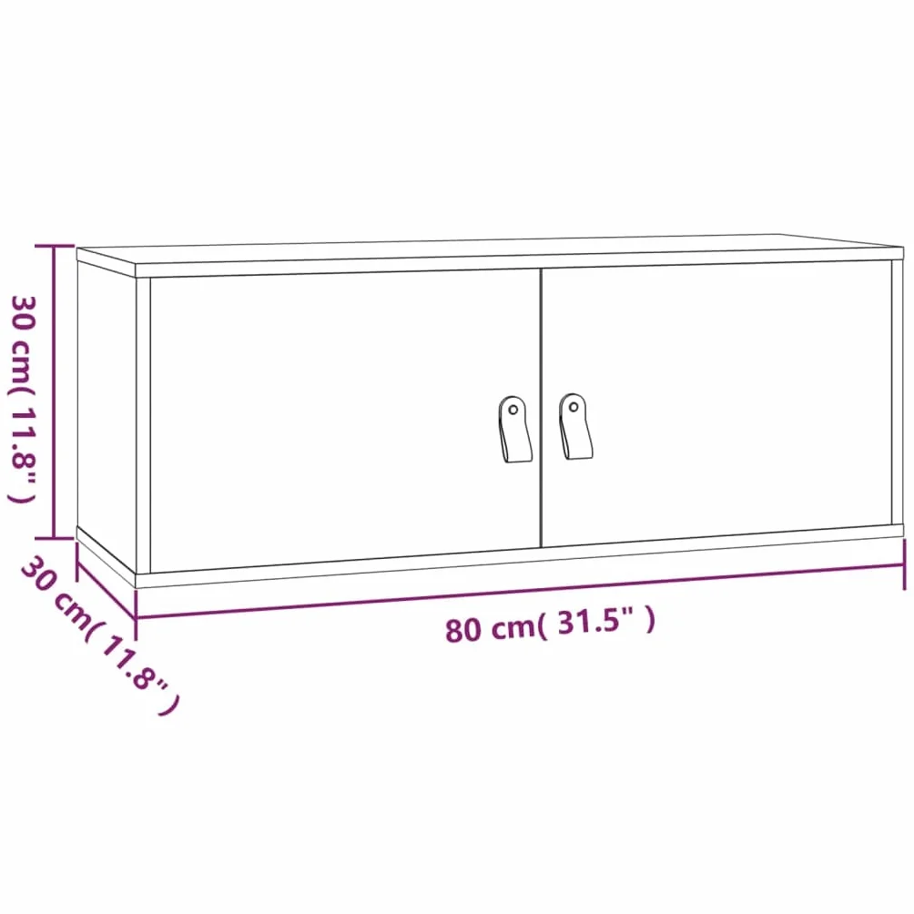 vidaXL Szafki ścienne, 2 szt., 80x30x30 cm, lite drewno sosnowe