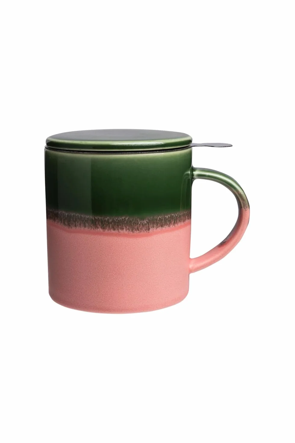 Tranquillo Filiżanka Ceramiczna do Herbaty z Sitkiem i Pokrywką, Kubek Kamionka, 410 ml