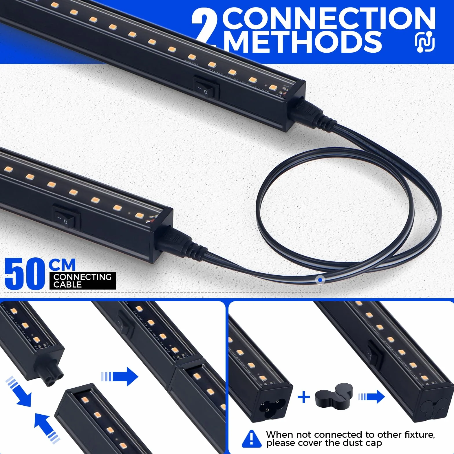Barrina T5 LED Lampa Roślinna, Żółta, 29cm, Pełne Spektrum, ssanie magnetyczne, 6 szt