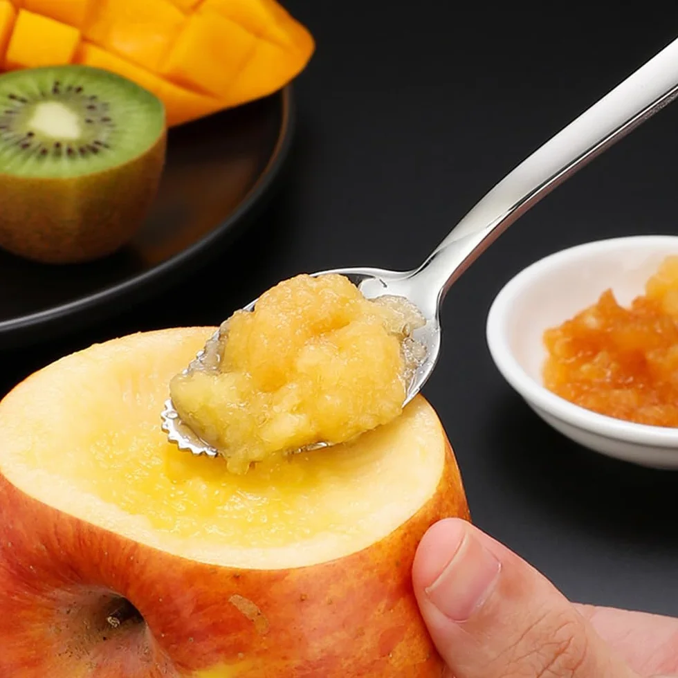 Łyżka do kiwi 10-częściowa, łyżeczka do kiwi, łyżeczka do grejpfrutów 16 cm, ze stali nierdzewnej, łyżka do grejpfrutów z ząbkami, do owoców, deserów, kiwi, jabłek, grejpfrutów (srebrna)