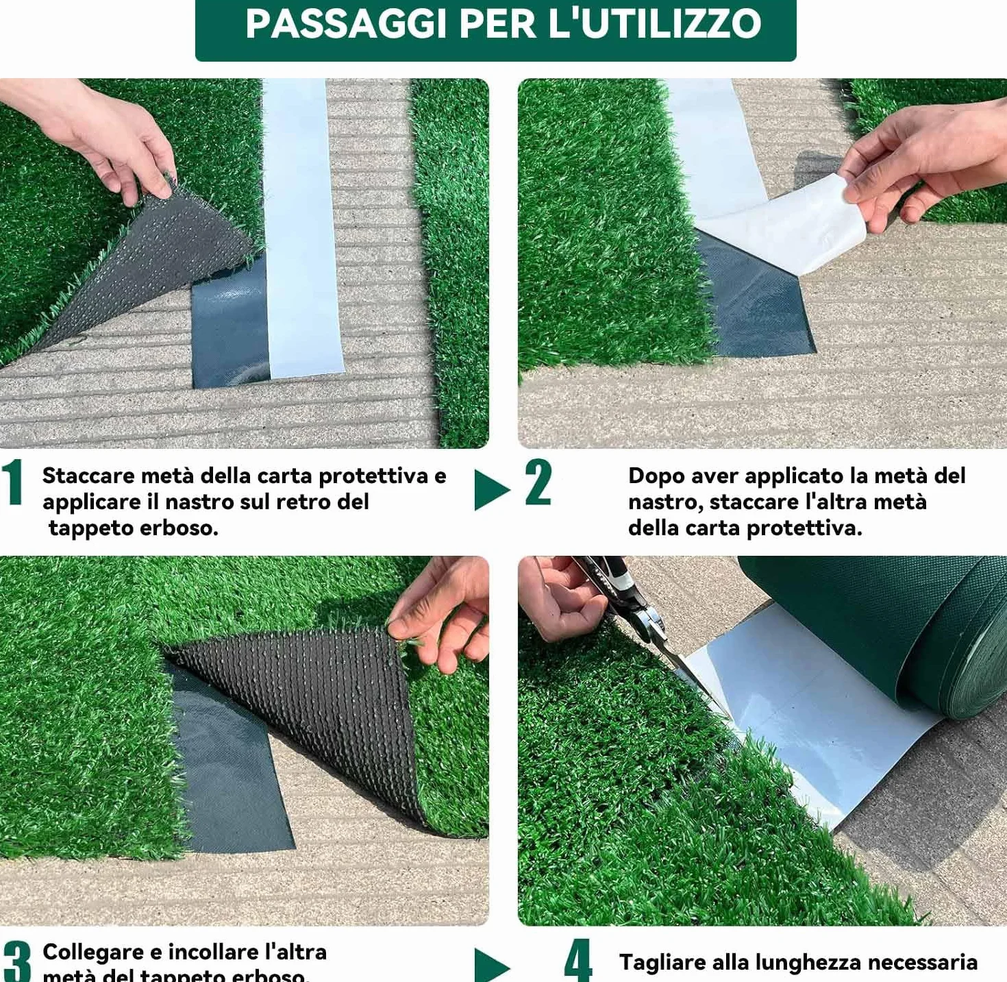 Taśma łącząca do sztucznej trawy, 15 cm x 10 m taśma do trawy samoprzylepna taśma do łączenia trawników 2 szt. Dywan ze sztucznej trawy