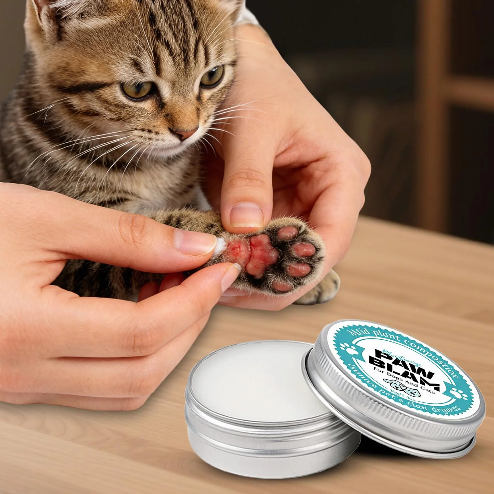 Paw Wax for Dogs, Natural Lick-Safe Moisturizing Soothing Cream, Dog Bathing Supplies for Claw Feet Skin Care