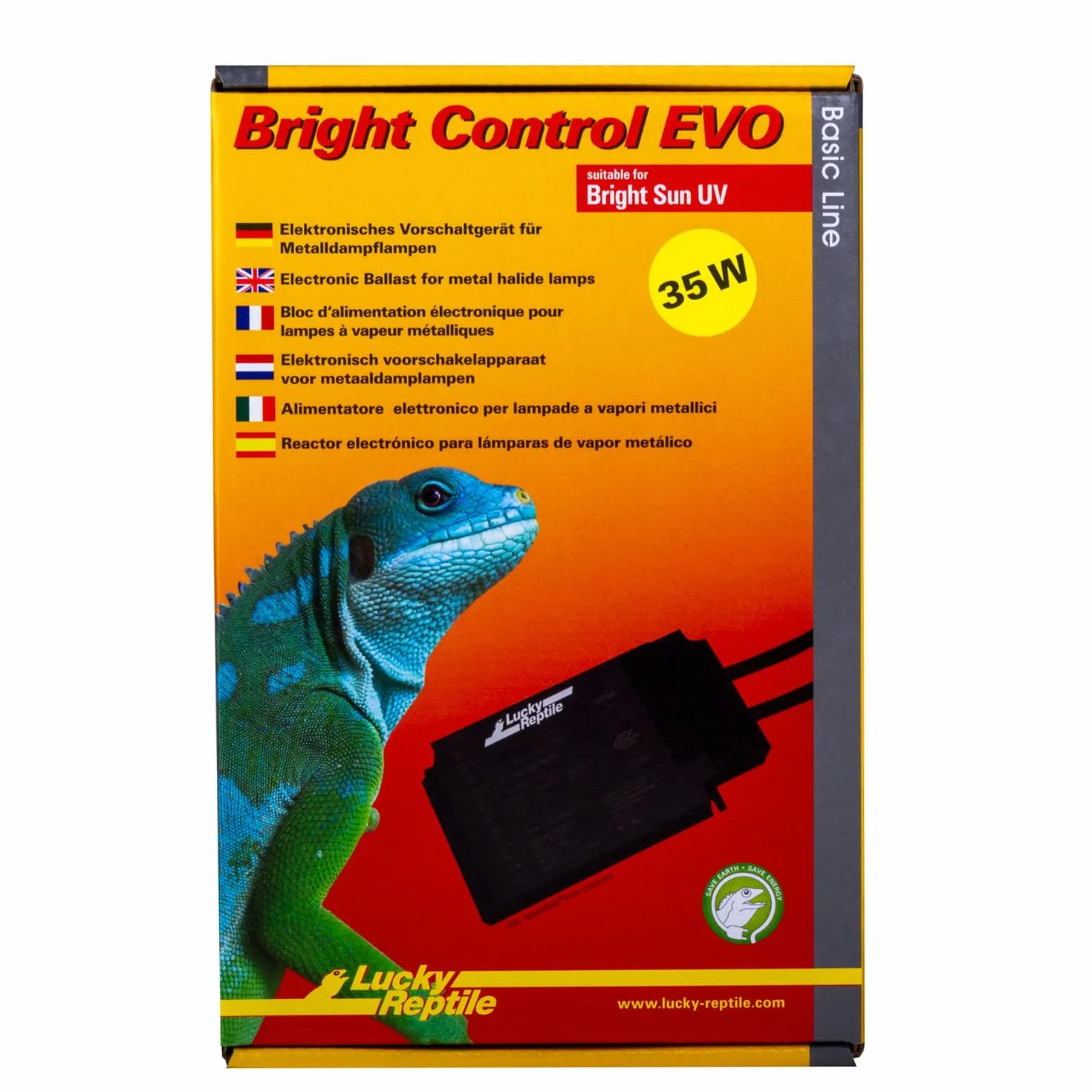Lucky Reptile Bright Control EVO Statecznik 35W do lamp UV metalowych parowych Elektroniczny statecznik do promiennika Bright Sun UV