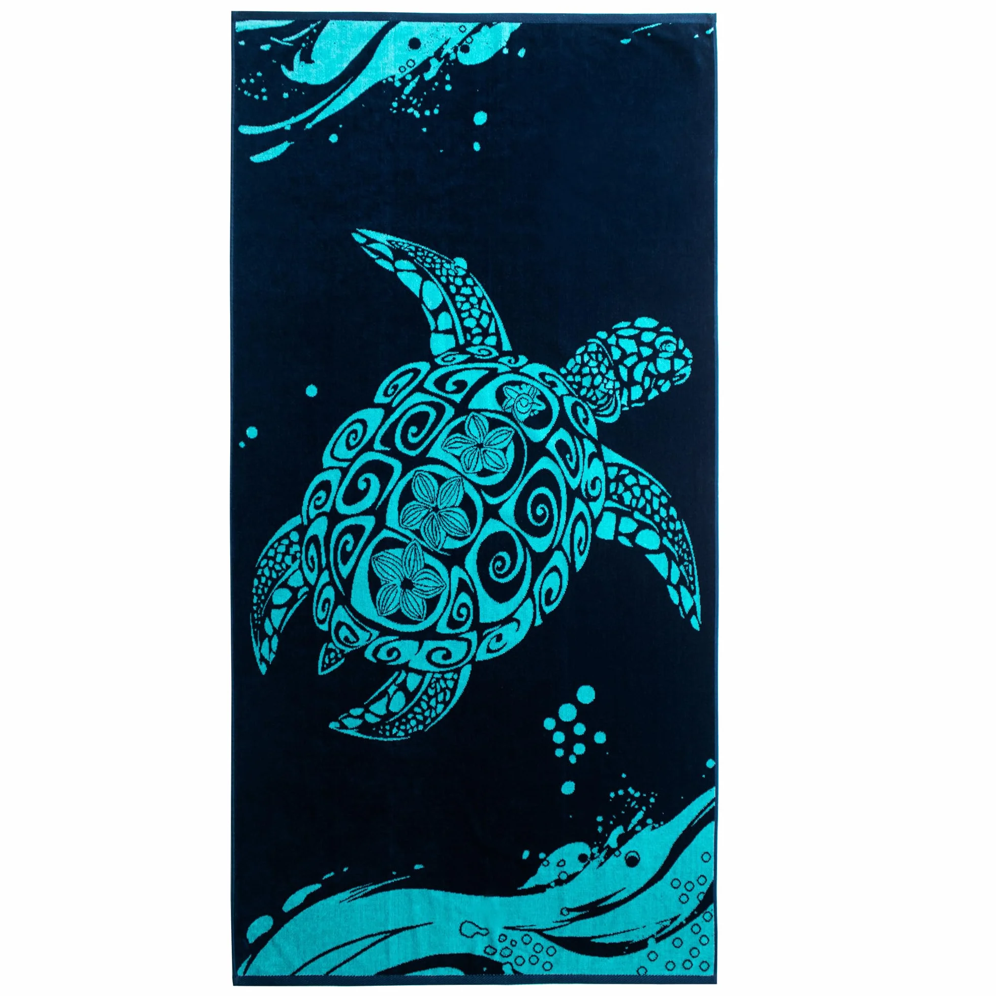 RESTILO Ręcznik plażowy, duży, 90 x 180 cm, ręcznik plażowy, 100% bawełna, frotte, welur, ręcznik kąpielowy, łatwy w pielęgnacji, miękki i chłonny, szybkoschnący, na plażę, niebieski, granatowy