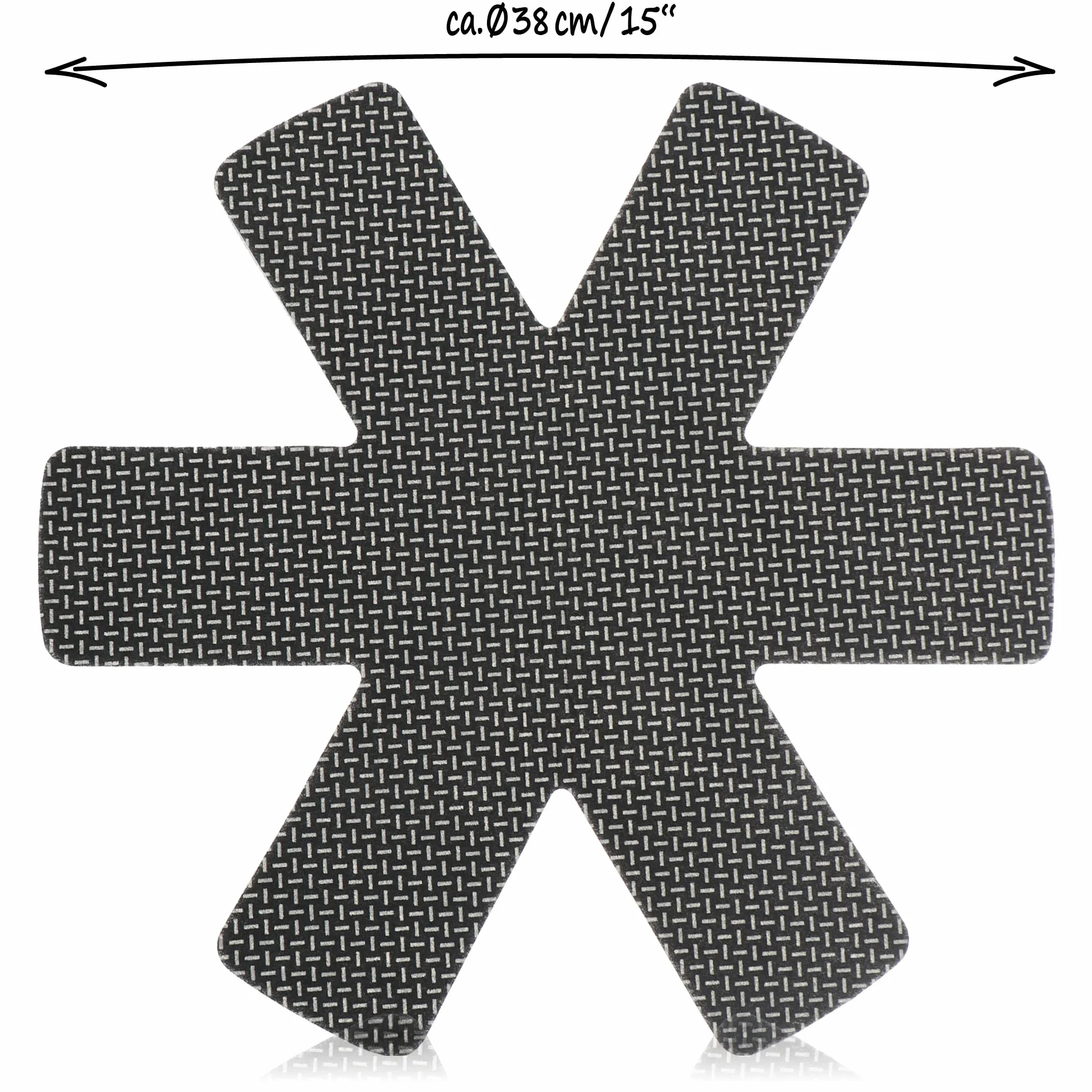 COM-FOUR® 6x oslony na patelnie Ø 38 cm wykonane z filcu - Odporne na cieplo, oslony na patelnie chroniace przed zarysowaniami - Mata ochronna na patelnie (06 sztuk - szary premium)
