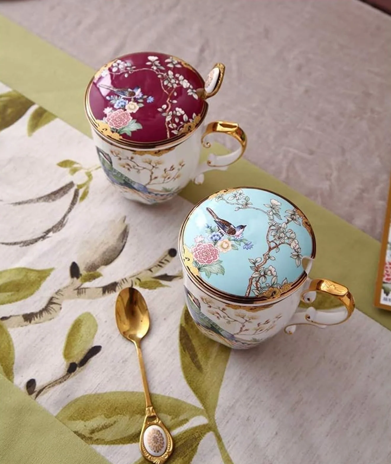 Kreatywny kubek do kawy, porcelanowy kubek, ceramiczny, duża pojemność, pokrywa, narodowy, lekki, luksusowy, rodzinny kubek do kawy, kubek do herbaty
