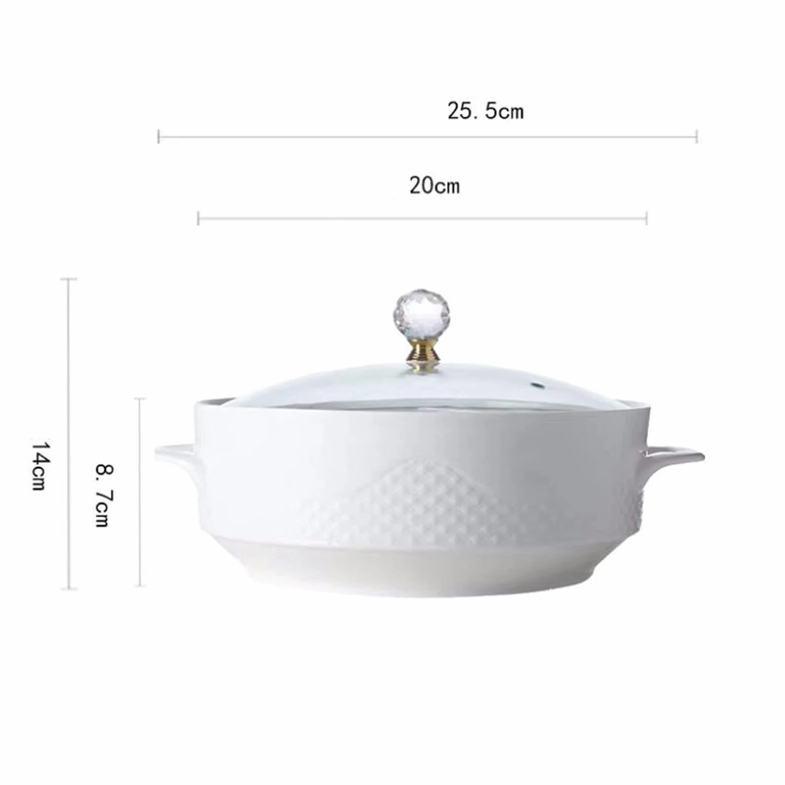 Garnek 1,6 ml ceramiczny uchwyt sałatka owocowa zupa miska z pokrywką duży makaron ryż jedzenie garnek domowy deser śniadanie płatki owsiane miska zastawa stołowa