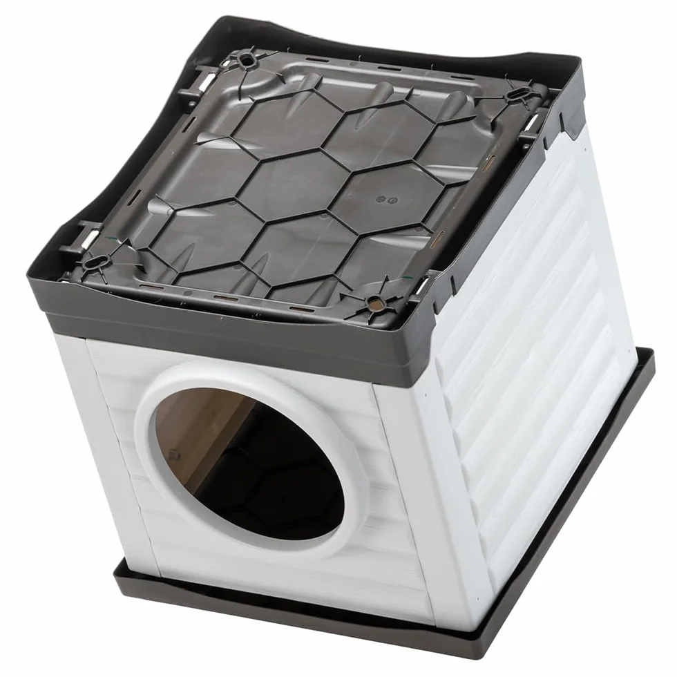 Ferplast PETVILLA 50 - Buda dla Psów, Kotów i Królików na Zewnątrz - Wytrzymały Plastik - 38,5 x 43 x 38,5 cm