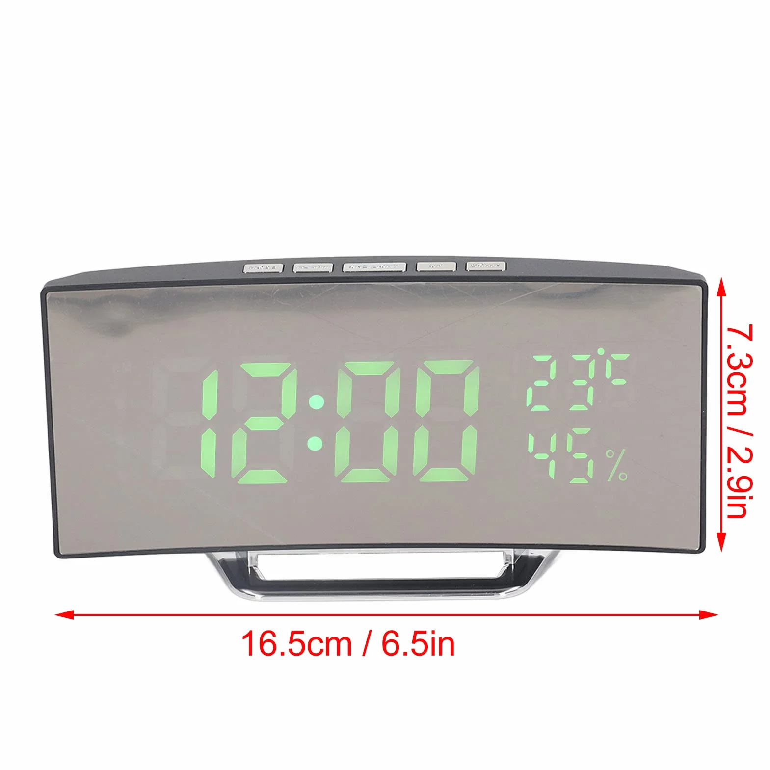 Fdit Cyfrowy Zegar LED, Podwójny Wyświetlacz 12H/24H z Monitorem Temperatury i Wilgotności, Automatyczne Przyciemnianie Trybu Nocnego, Alarm z funkcją Drzemki, Duży Ekran do Domowego (zielone światło)