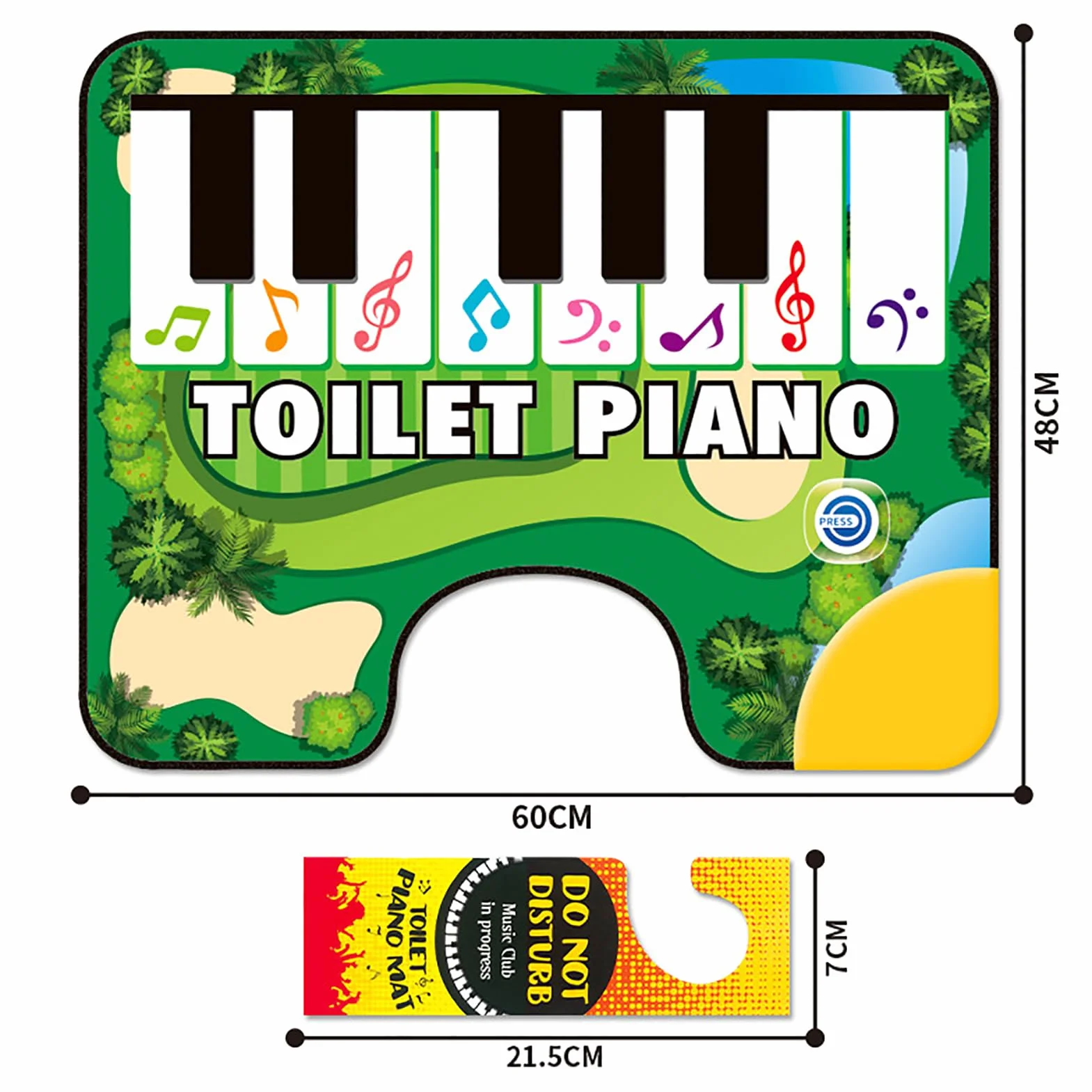 Fafeicy Mata Pod Pianino Toaletowe, 24x19 Cali, Antypoślizgowa Mata Pod Pianino łazienkowe z interaktywną klawiaturą dźwiękową, dla Dorosłych Miłośników Muzyki