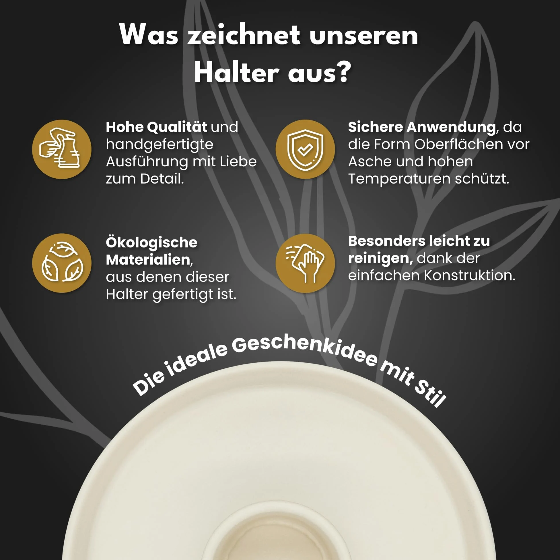 Uchwyt na kadzidło, misa do wędzenia, uchwyt do Palo Santo, szałwii i kadzi z ceramiki – minimalistyczny, łapacz popiołu, ręcznie wykonany, biały